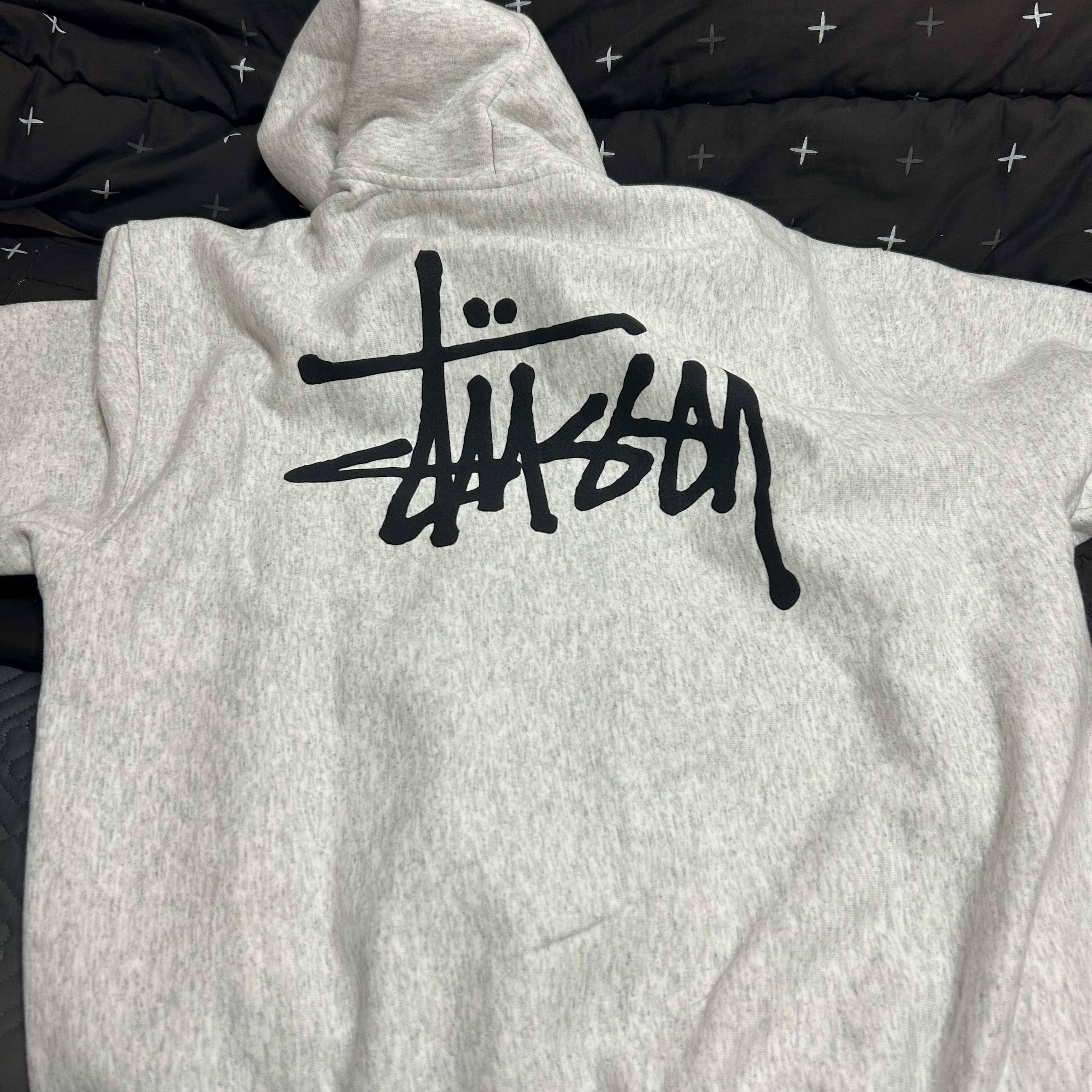 Stussy Basic Stussy Zip Hoodie Ash Heather 2022 착용 스타일