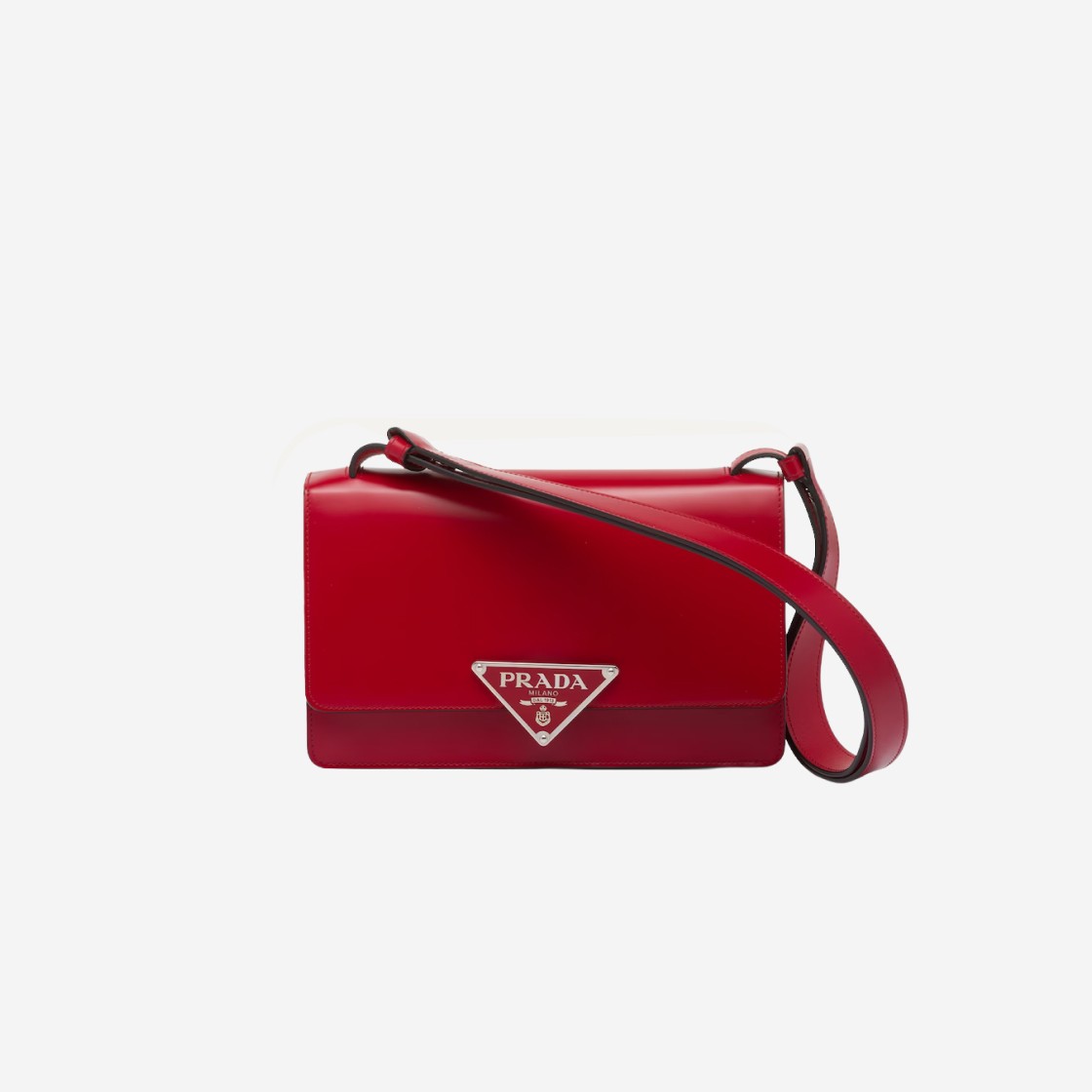 Prada Embleme Brushed Leather Bag Scarlet 상세 이미지 1