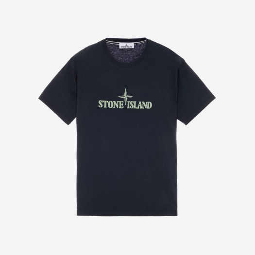 스톤 아일랜드 21579 스티치 투 자수 티셔츠 블루 - 23SS