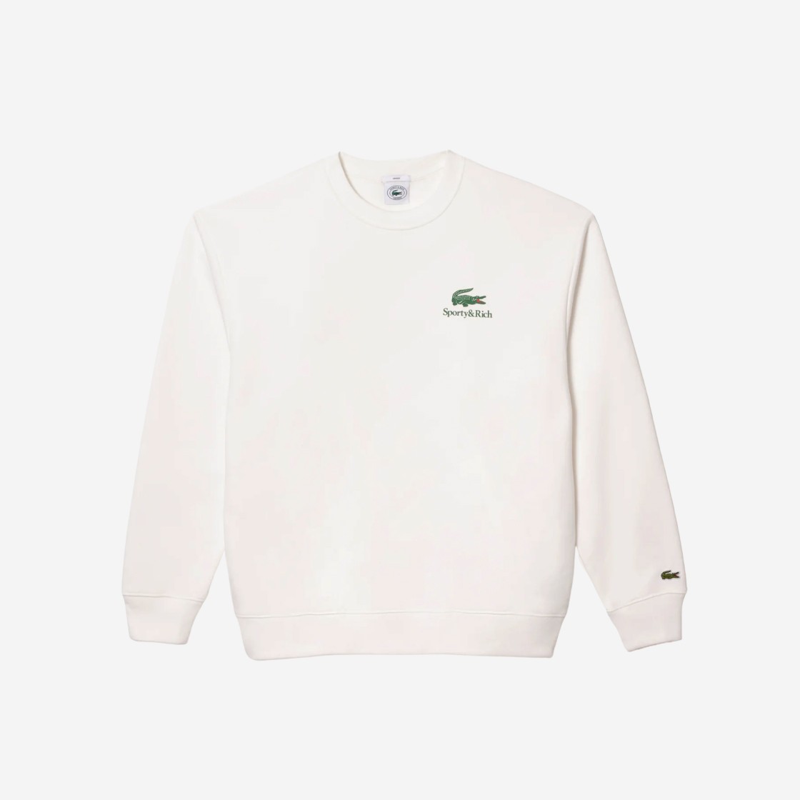 Lacoste x Sporty & Rich Play Tennis Crewneck Farine Green 상세 이미지 1