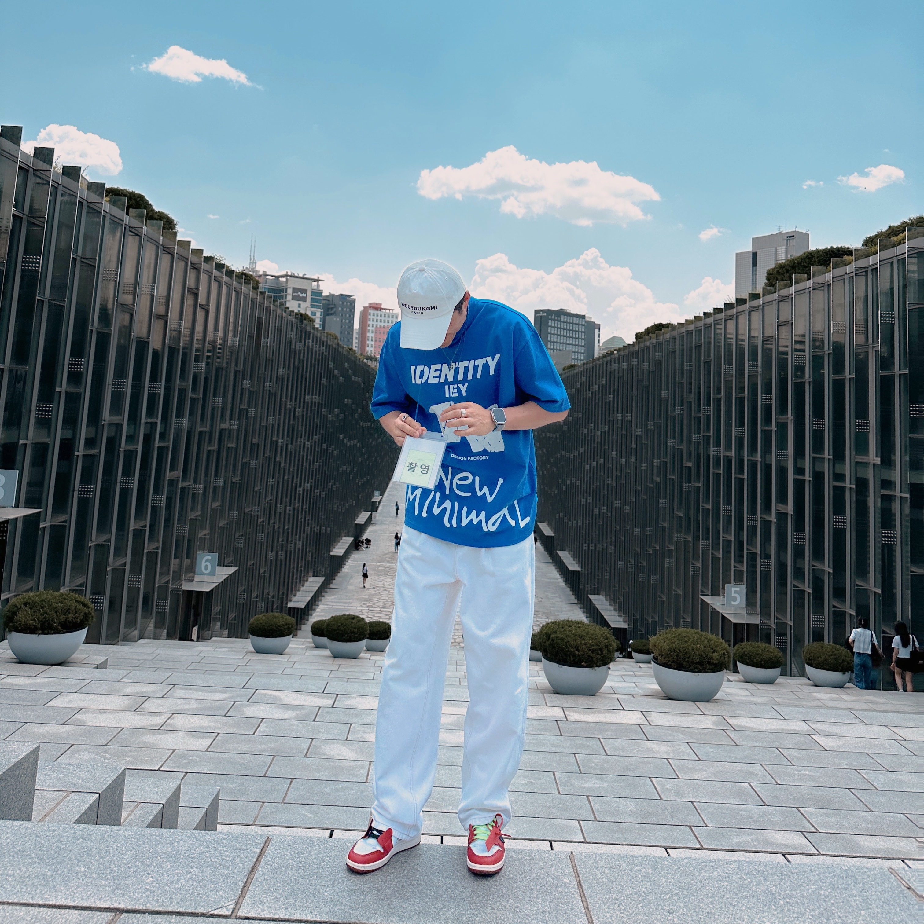Jordan 1 x Off-White Retro High Chicago The Ten, Wooyoungmi Embroidered Ball Cap White - 23SS 착용 스타일