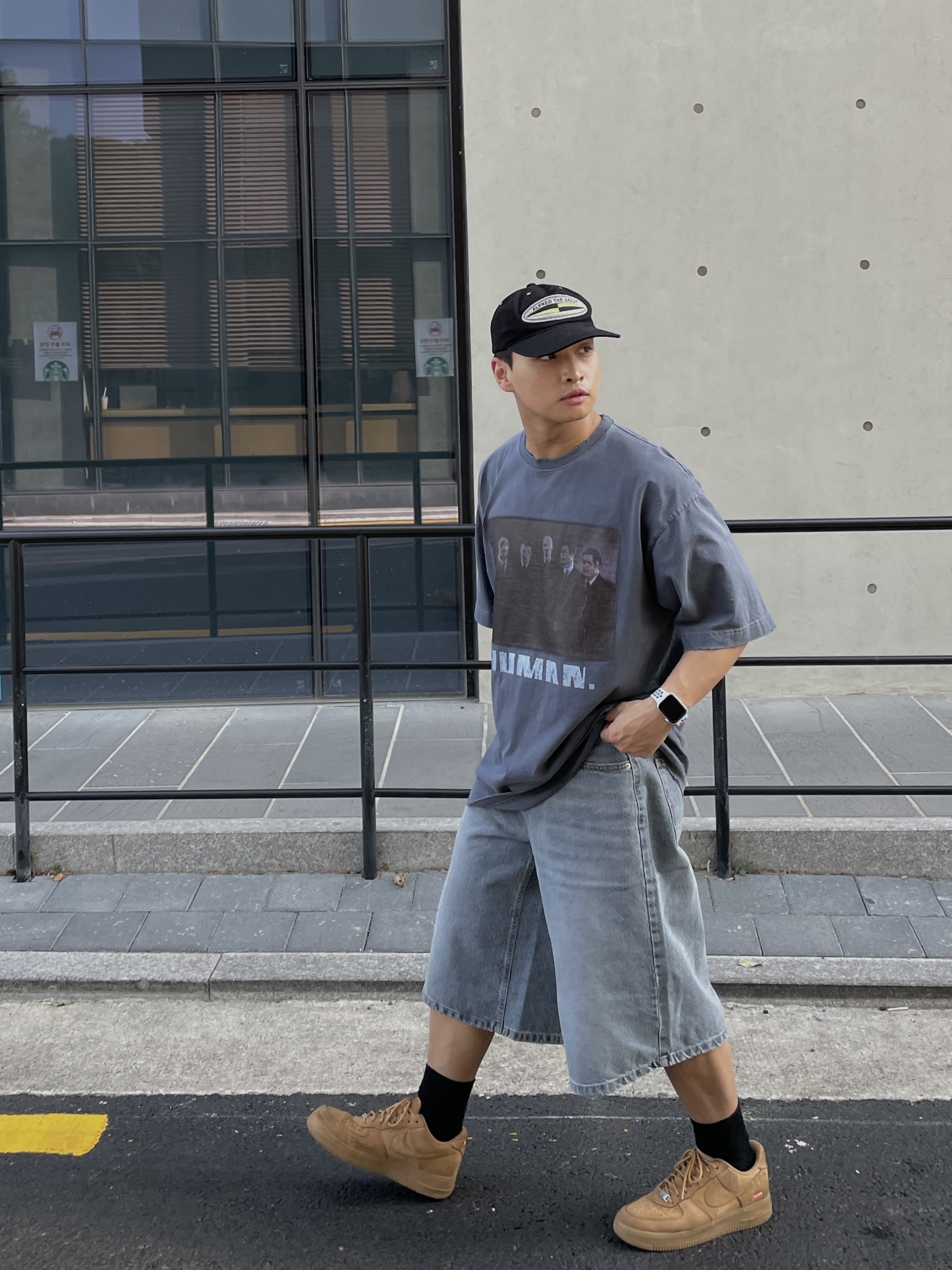 Nike x Supreme Air Force 1 Low Flax 착용 스타일