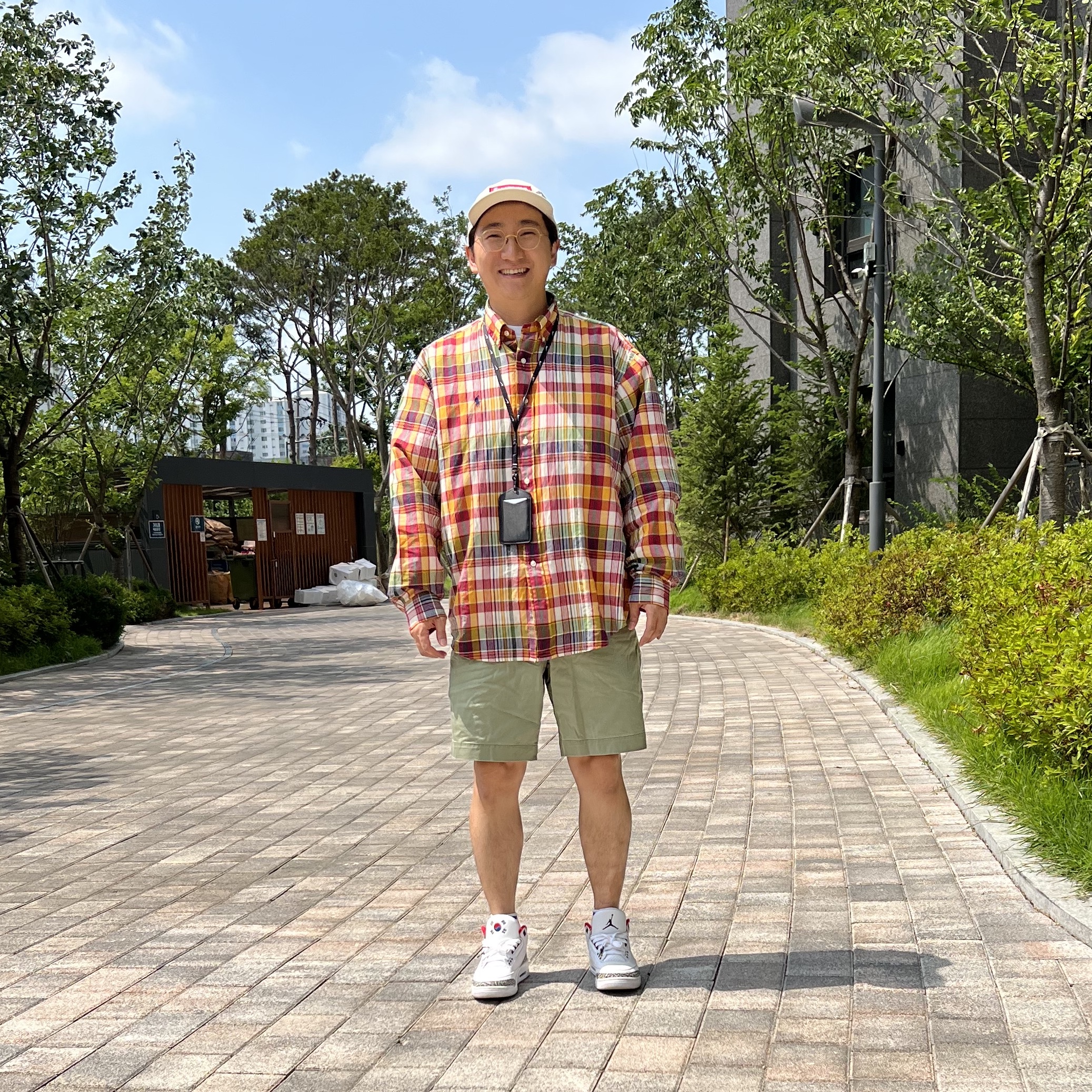 (W) Jordan 3 Retro Seoul, Supreme Military Camp Cap Stone - 22SS 착용 스타일
