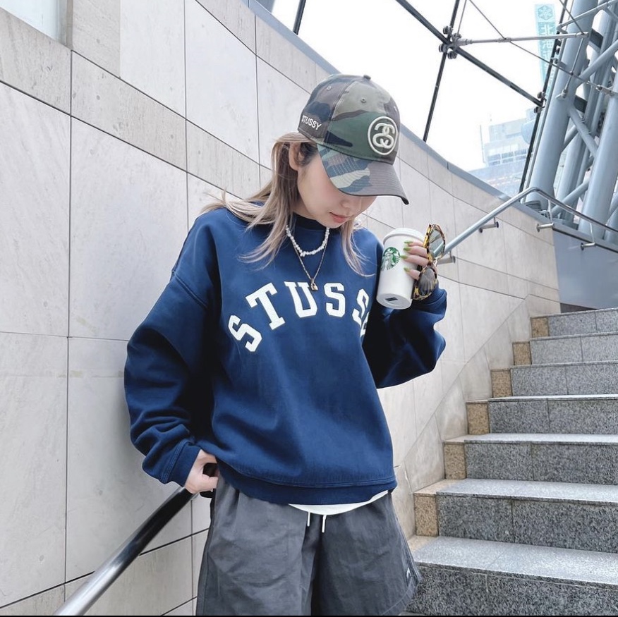 stussy 23ss sun faded oversized crew