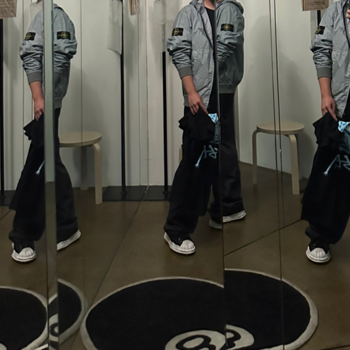Stussy Melted T-Shirt Black 착용 스타일