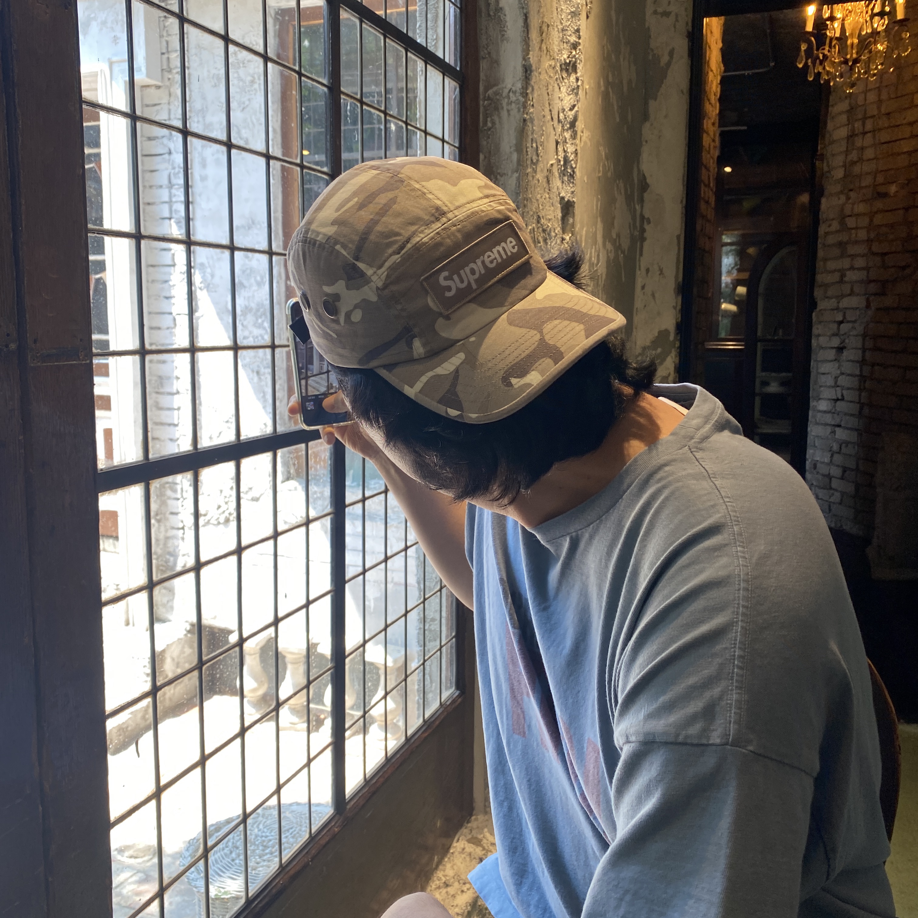 Supreme Military Camp Cap Stone Camo - 23SS 착용 스타일