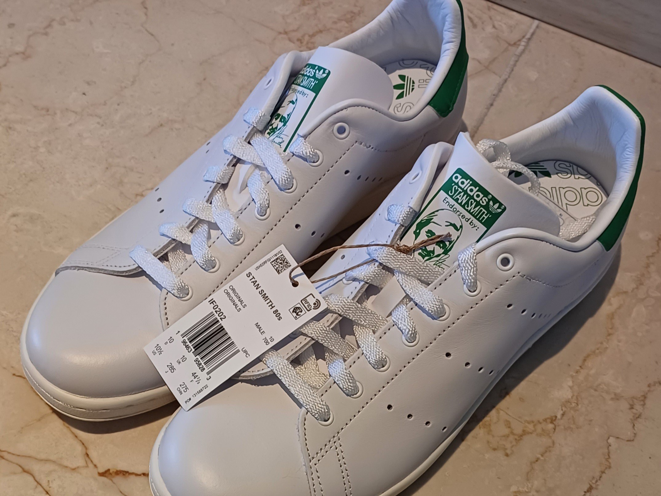 Adidas Stan Smith 80s Cloud White Green 착용 스타일 - 2