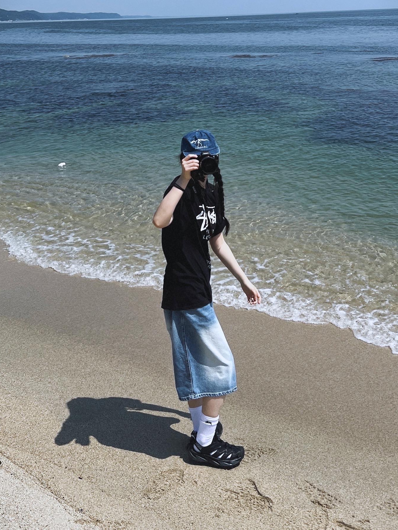 호카 호파라 블랙, 스투시 월드투어 티셔츠 블랙 2023 착용 스타일 - 4