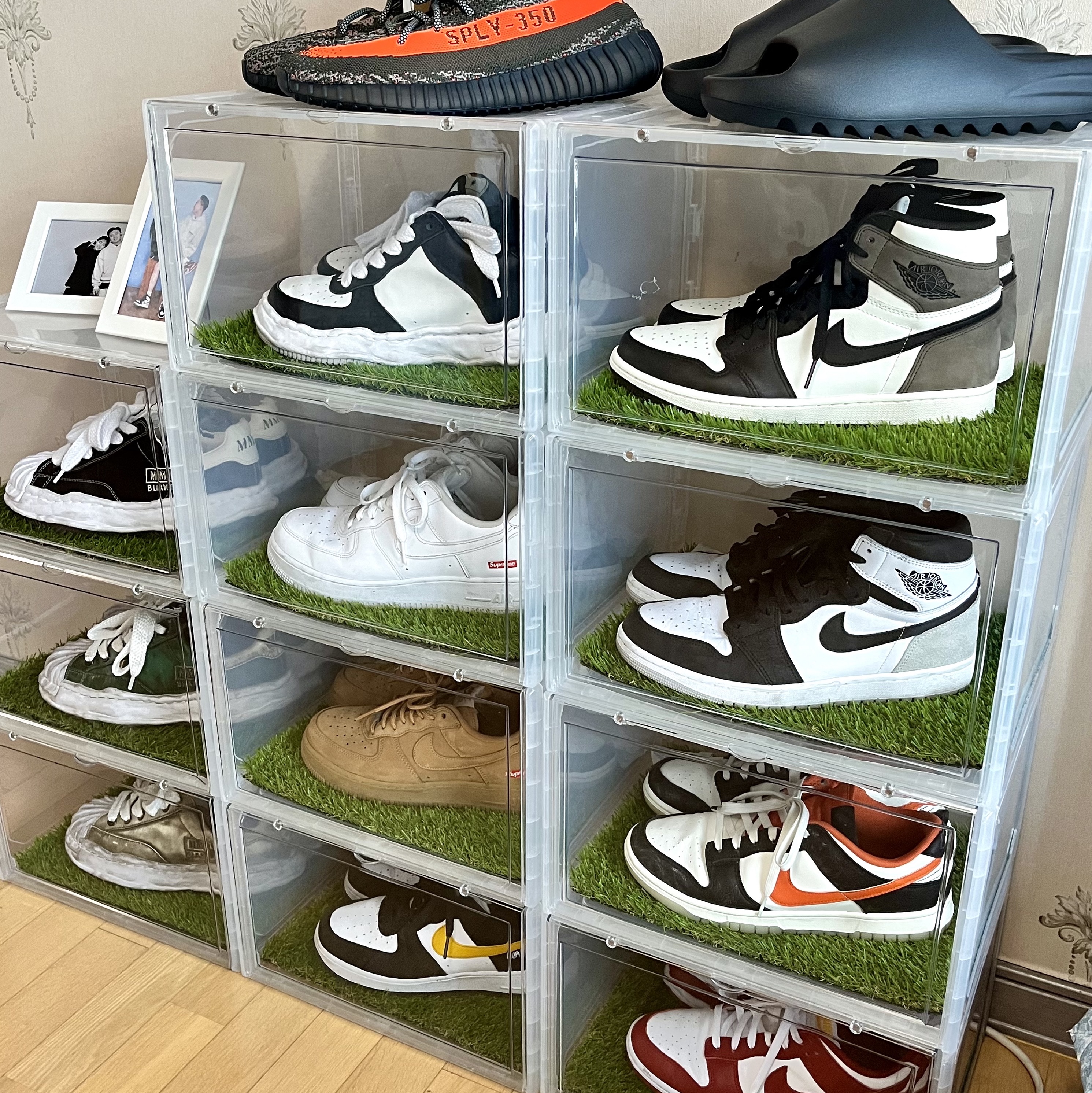Maison Mihara Yasuhiro Blakey OG Sole Canvas Low-top Sneakers Black White, Maison Mihara Yasuhiro Blakey OG Sole Brushed Patent Low-top Sneakers White 착용 스타일