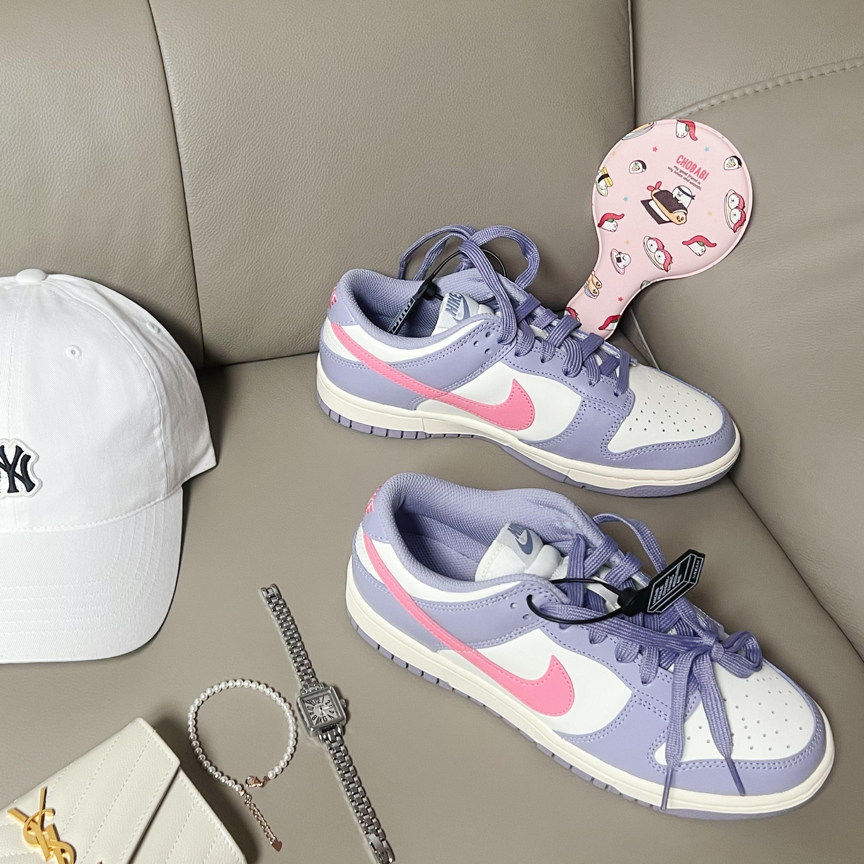 (W) Nike Dunk Low Indigo Haze Coral Chalk 착용 스타일 - 1