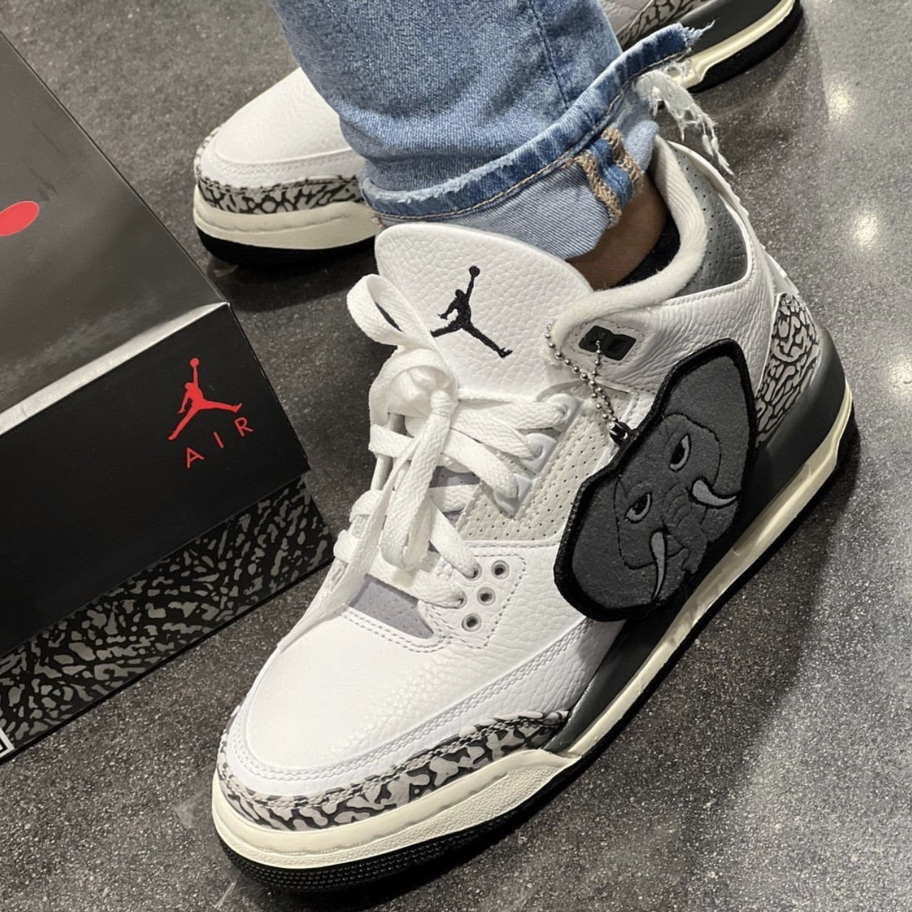 (GS) Jordan 3 Retro Animal Icon 착용 스타일 - 4