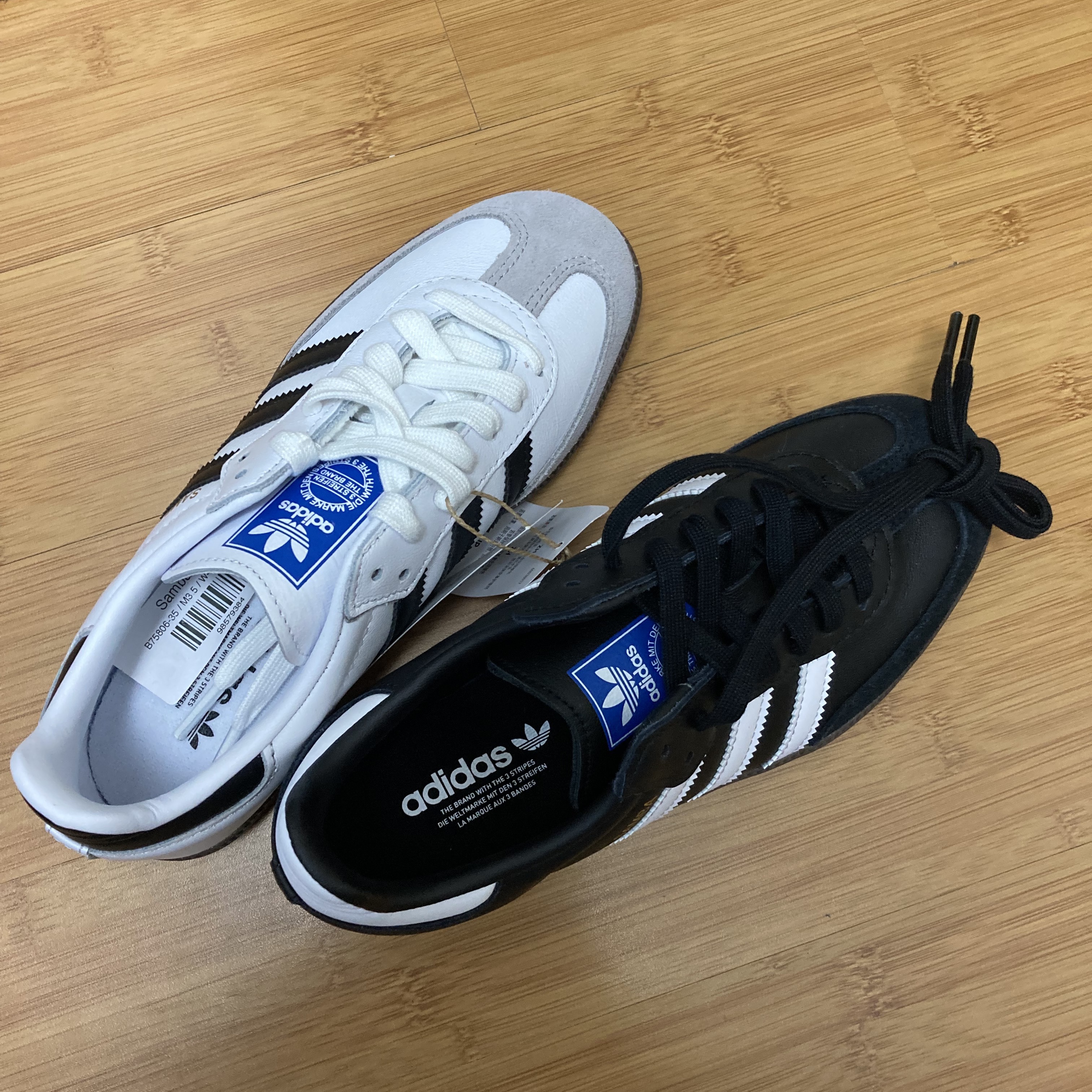 Adidas Samba Vegan White Black 착용 스타일 - 1