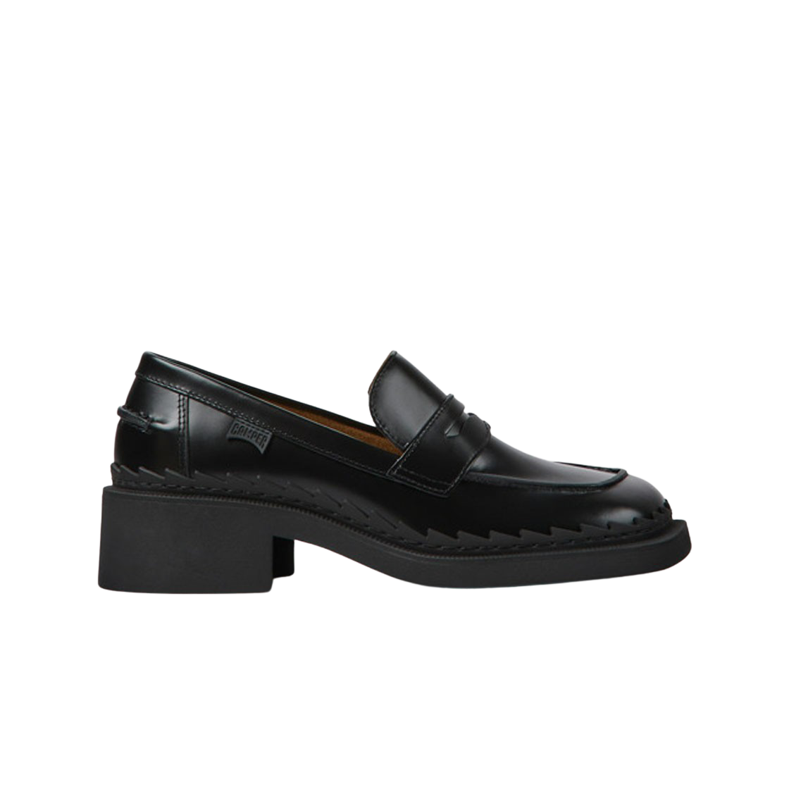 (W) 캠퍼 테일러 레더 로퍼 블랙((W) Camper Taylor Leather Loafers Black) - 1