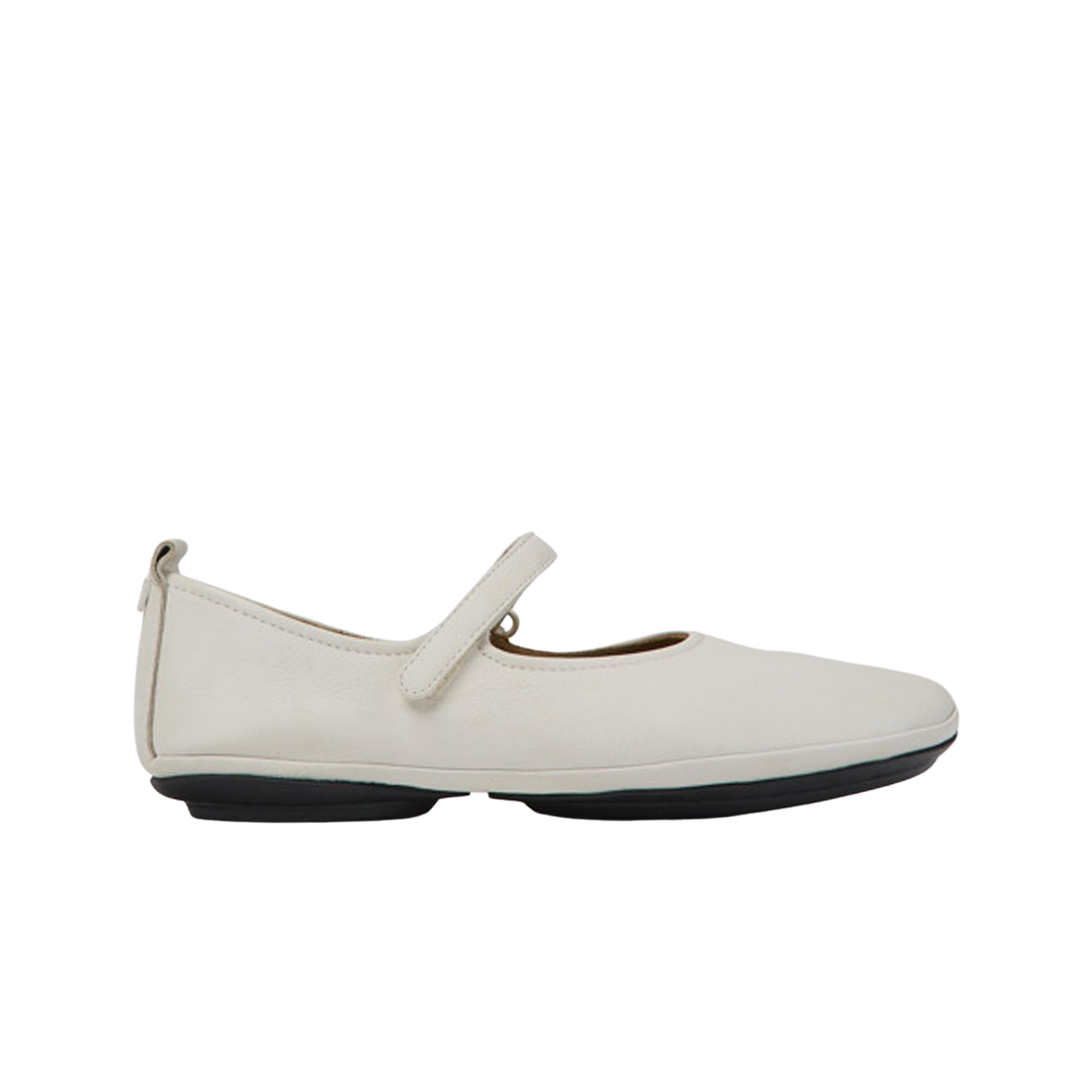 (W) 캠퍼 라이트 레더 발레리나 화이트((W) Camper Right Leather Ballerinas White) - 1