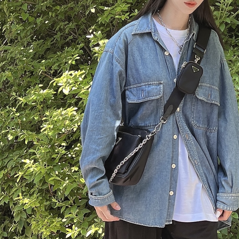 Prada Re-Nylon Shoulder Bag Black, (W) Converse Chuck Taylor All Star Move Ox Black 착용 스타일 - 3