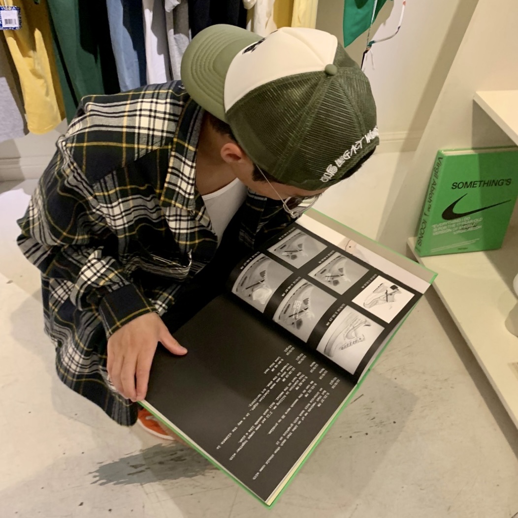 Stussy x Our Legacy Work Shop Trucker Cap Olive 착용 스타일
