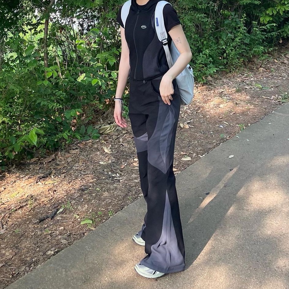 Art of Field Bootscut Long Pants Black, Art of Field Bootscut Long Pants Blue Gray 착용 스타일 - 1