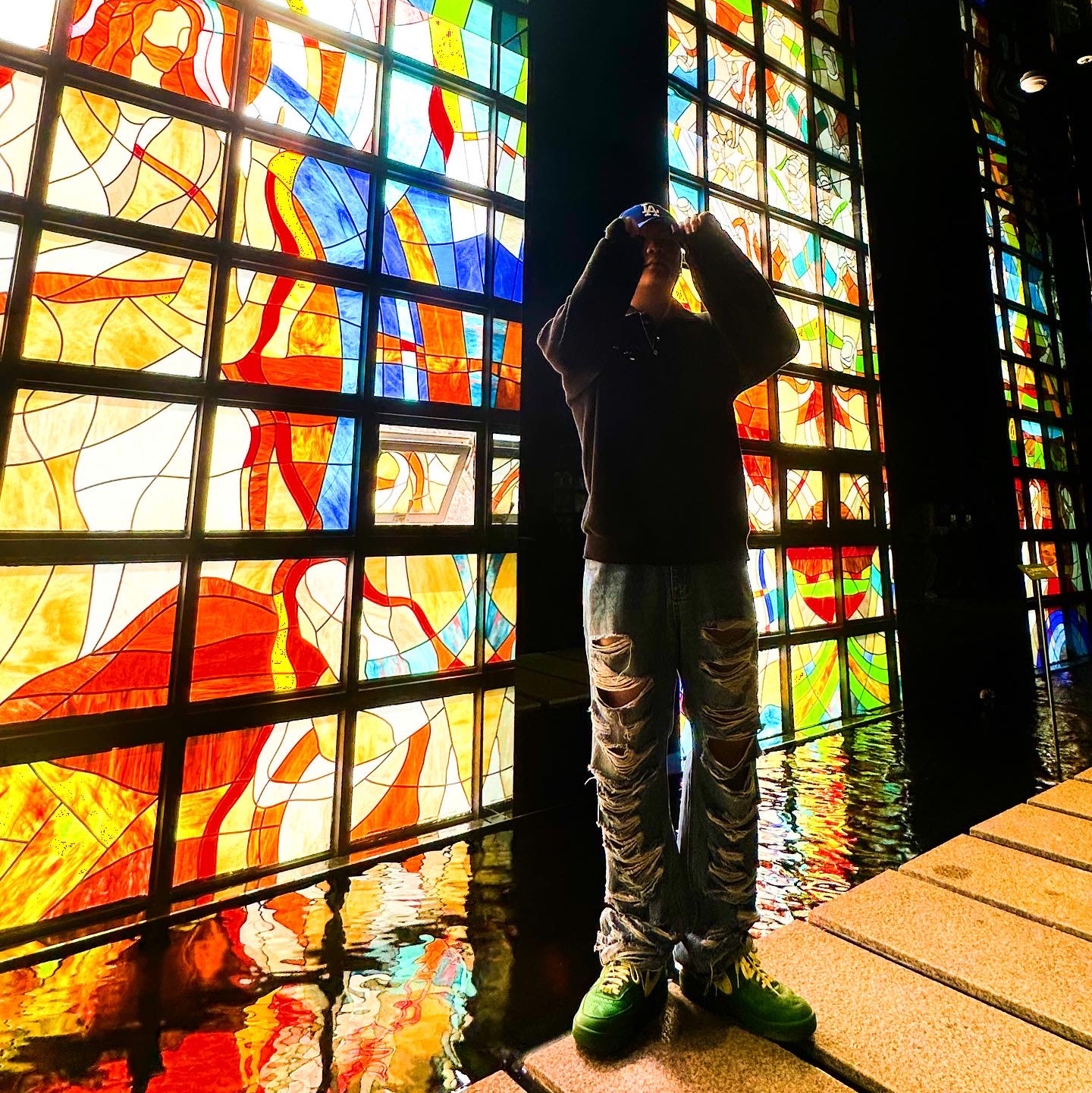 Nike x Ambush Air Force 1 Low SP Pine Green and Citron 착용 스타일 - 1