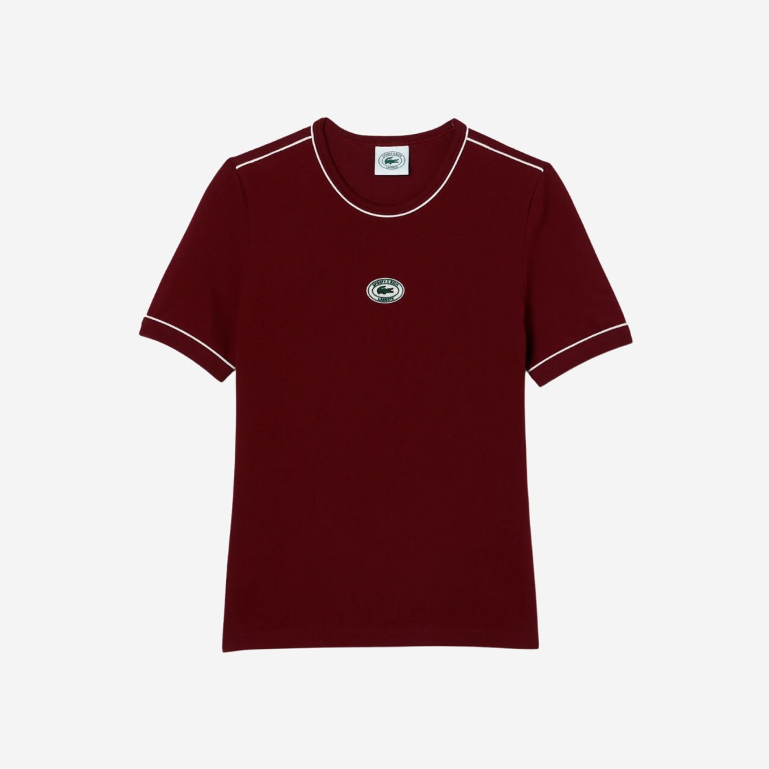 (W) Lacoste x Sporty & Rich Pique Ringer T-Shirt Pinot Farine 상세 이미지 1