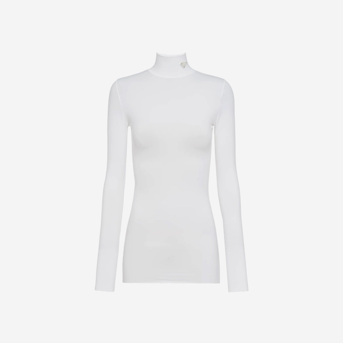 (W) Prada Jersey Turtleneck Top White 상세 이미지 1