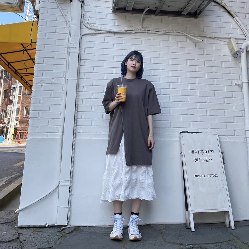 Converse x JW Anderson Run Star Hike Hi White 착용 스타일 - 1