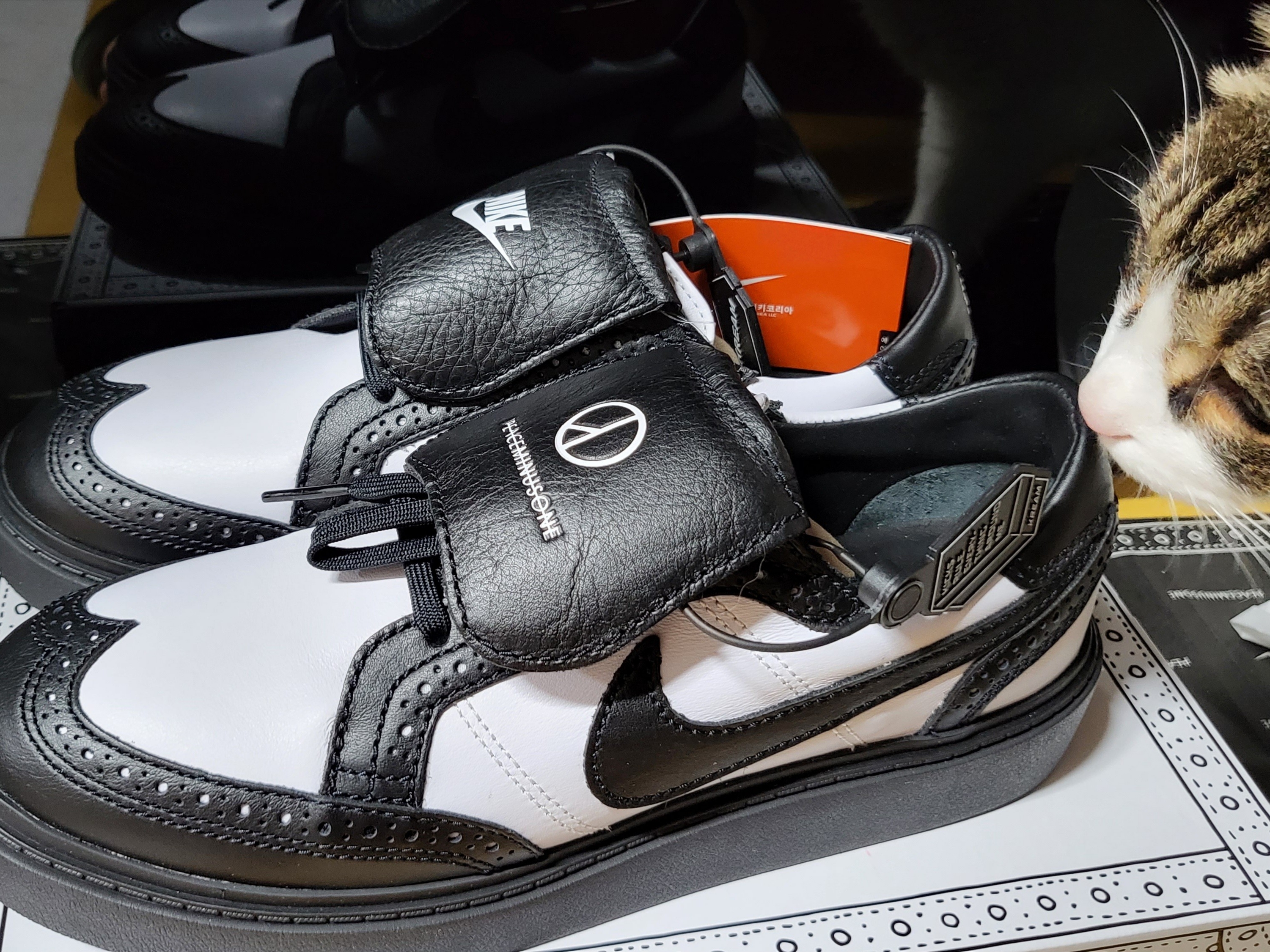 Nike x Peaceminusone Kwondo1 Black and White 착용 스타일
