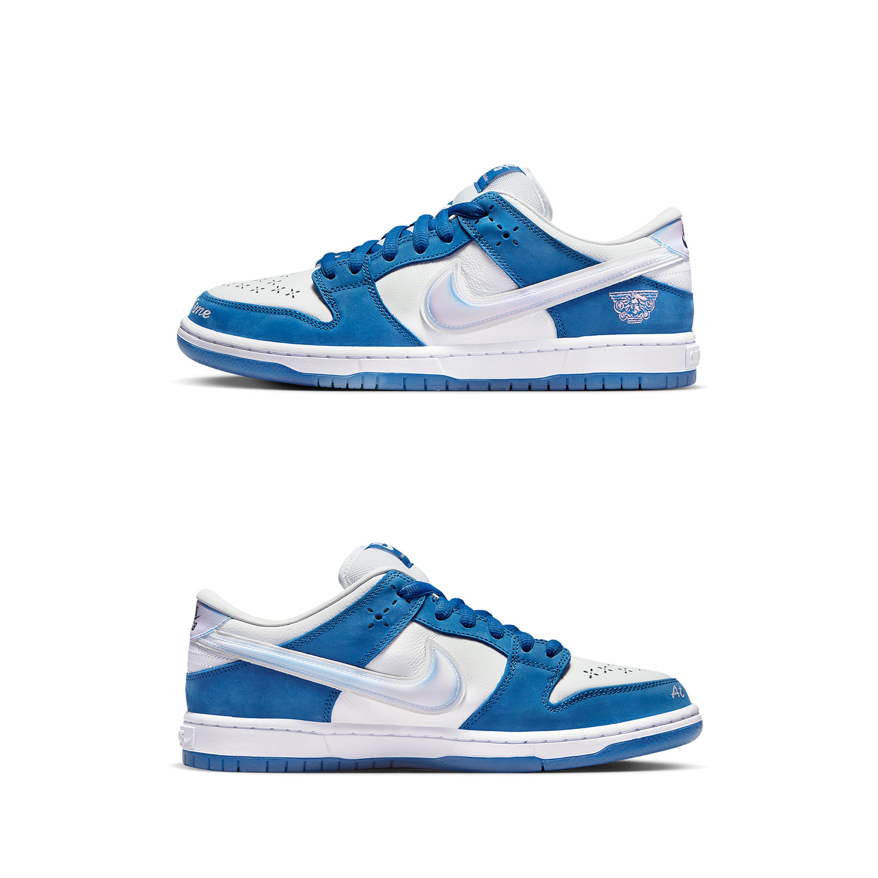 (W) Nike Dunk Low Photon Dust, Nike x Run The Jewels SB Dunk Low Deep Royal Blue and Active Pink 착용 스타일 - 3