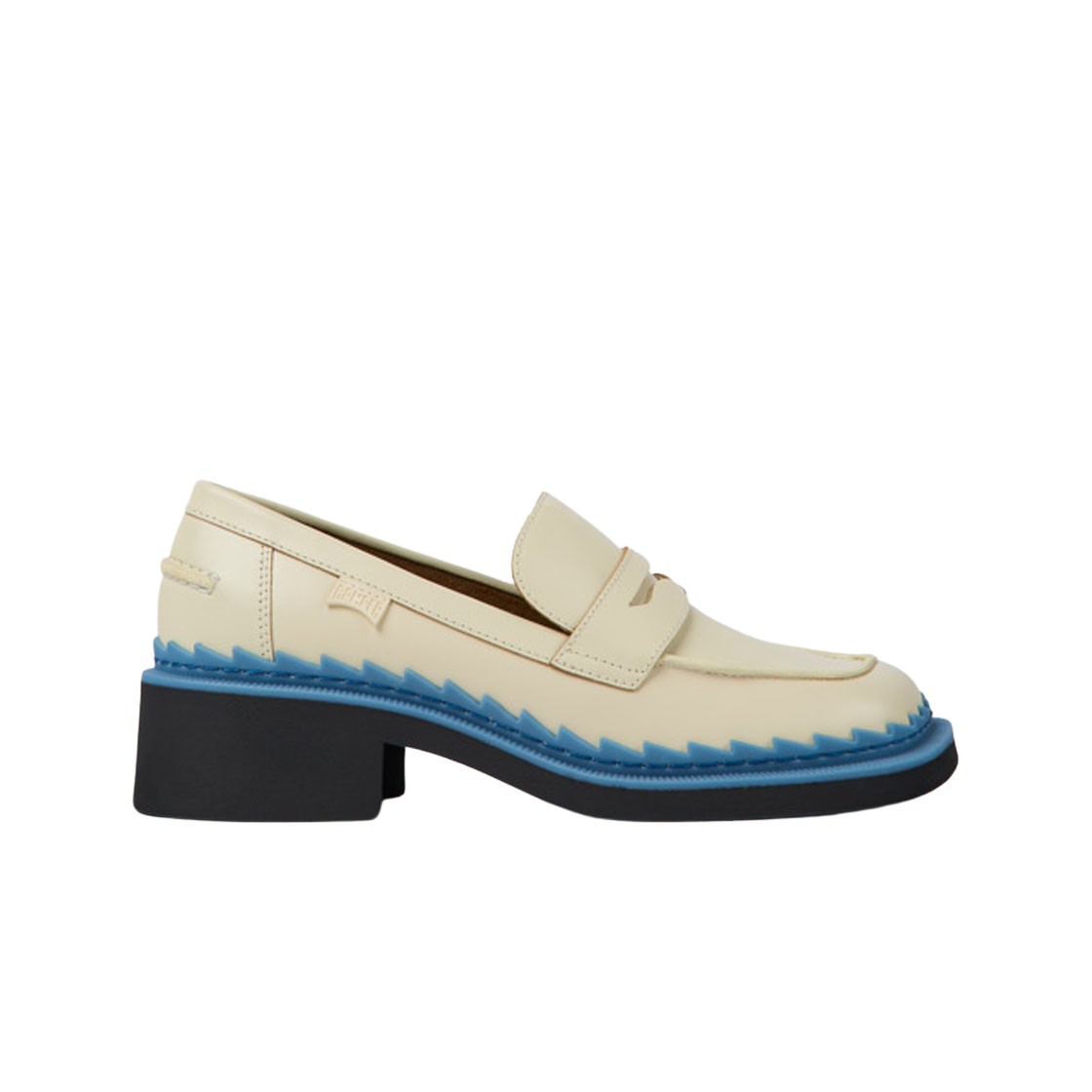 (W) 캠퍼 테일러 레더 로퍼 화이트 블루((W) Camper Taylor Leather Loafers White Blue) - 1