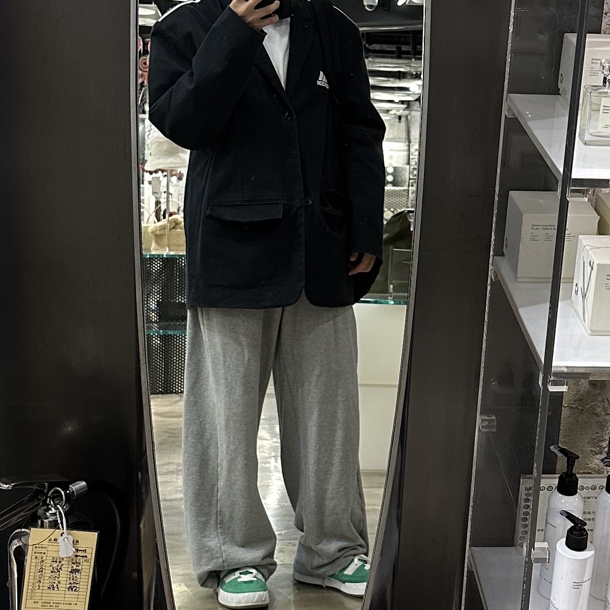 Adidas Adimatic Green 착용 스타일
