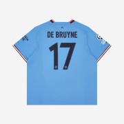 Puma Manchester City 2022/23 Home Jersey Team Light Blue Kevin De Bruyne (UCL Full Marking Ver.)