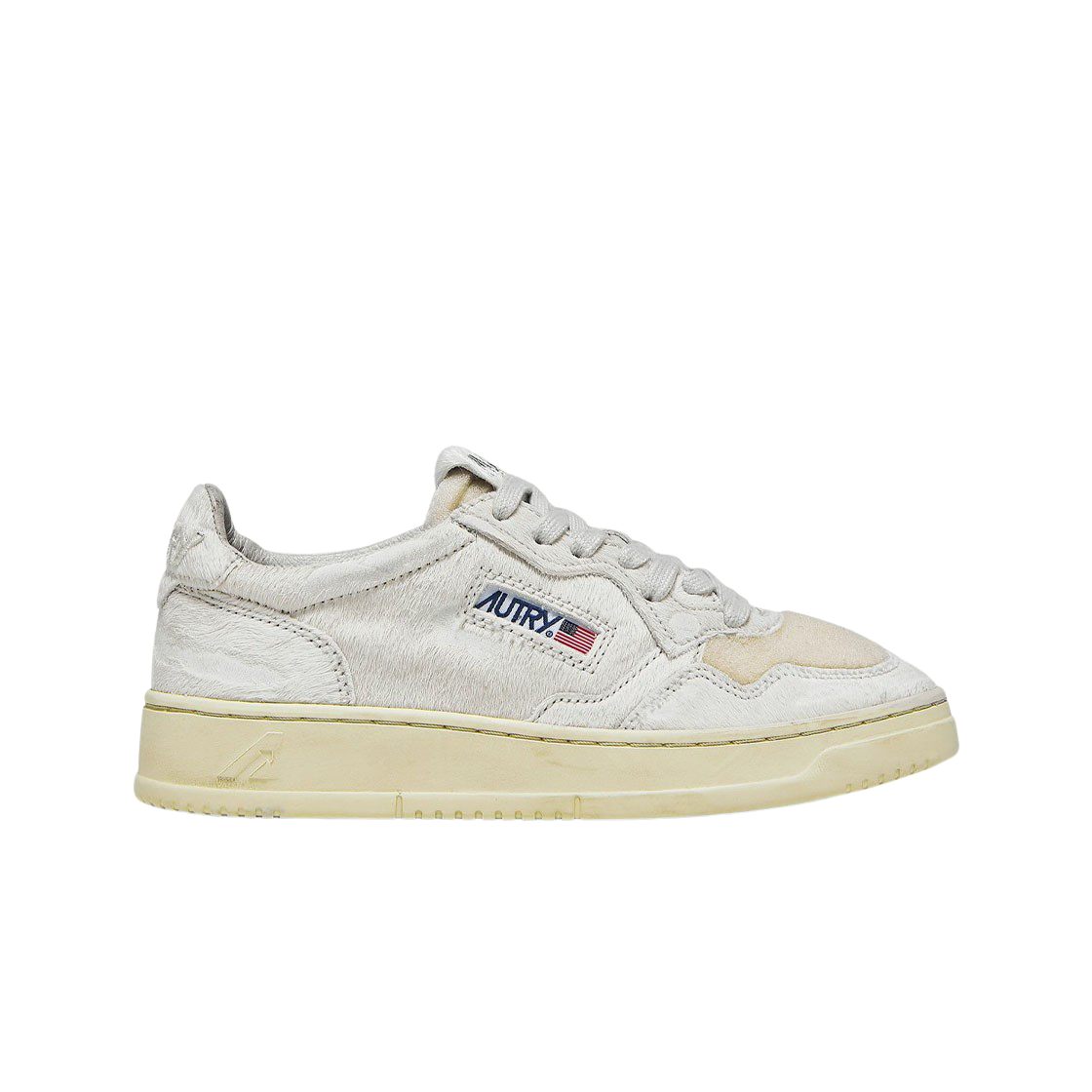 AULW-PP01 (W) Autry Medalist Low Pony Skin Leather Sneakers White