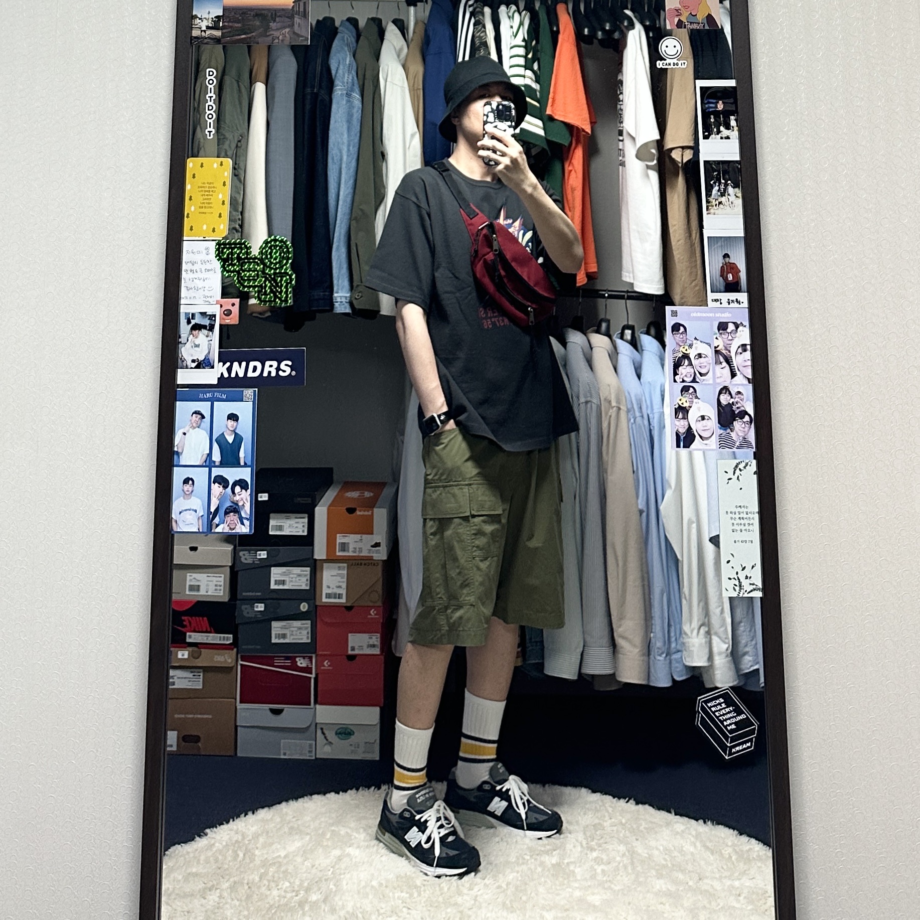 (W) New Balance 993 Made in USA Navy - B Standard 착용 스타일 - 4