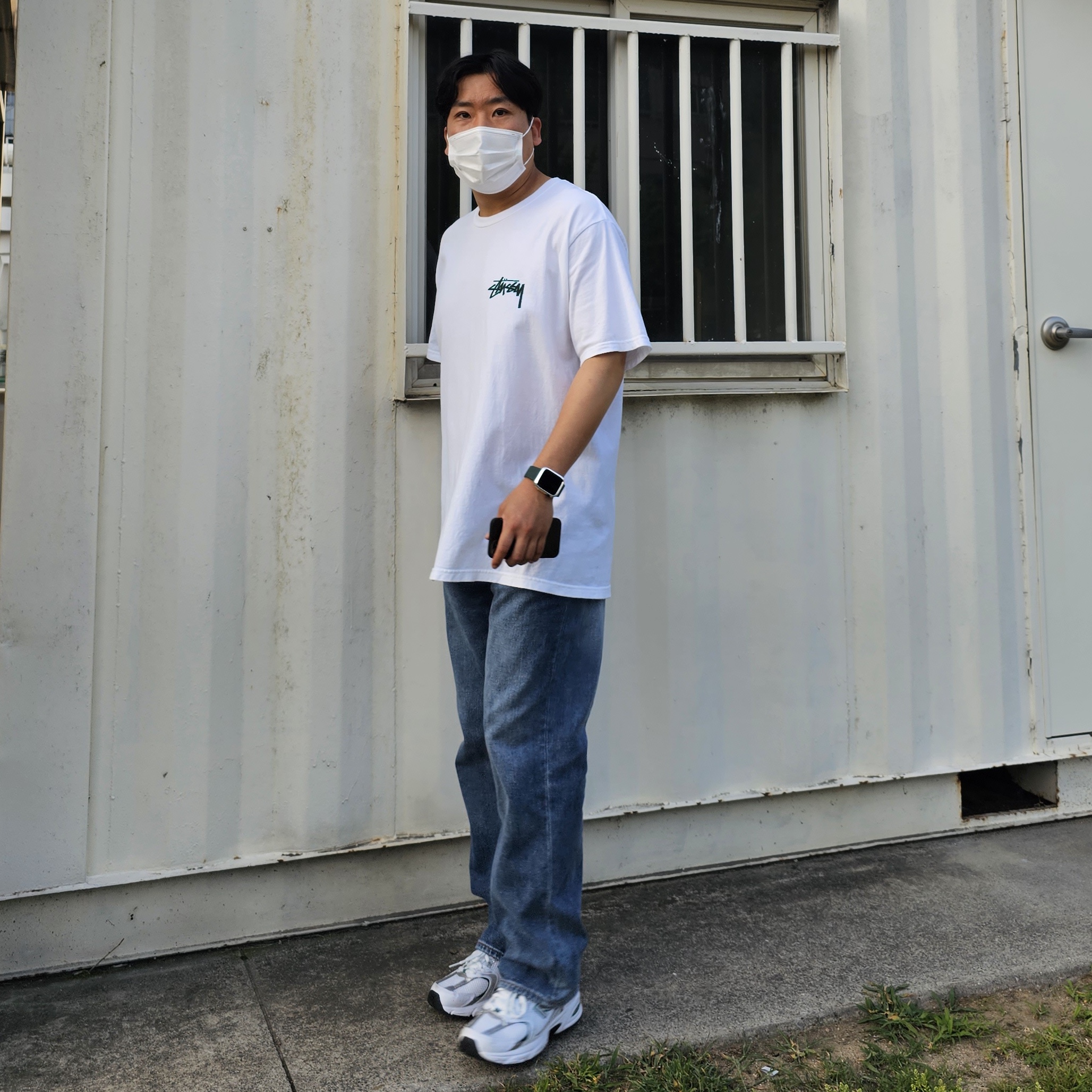 Stussy Mojave T-Shirt White, New Balance 530 White Mint 착용 스타일 - 3