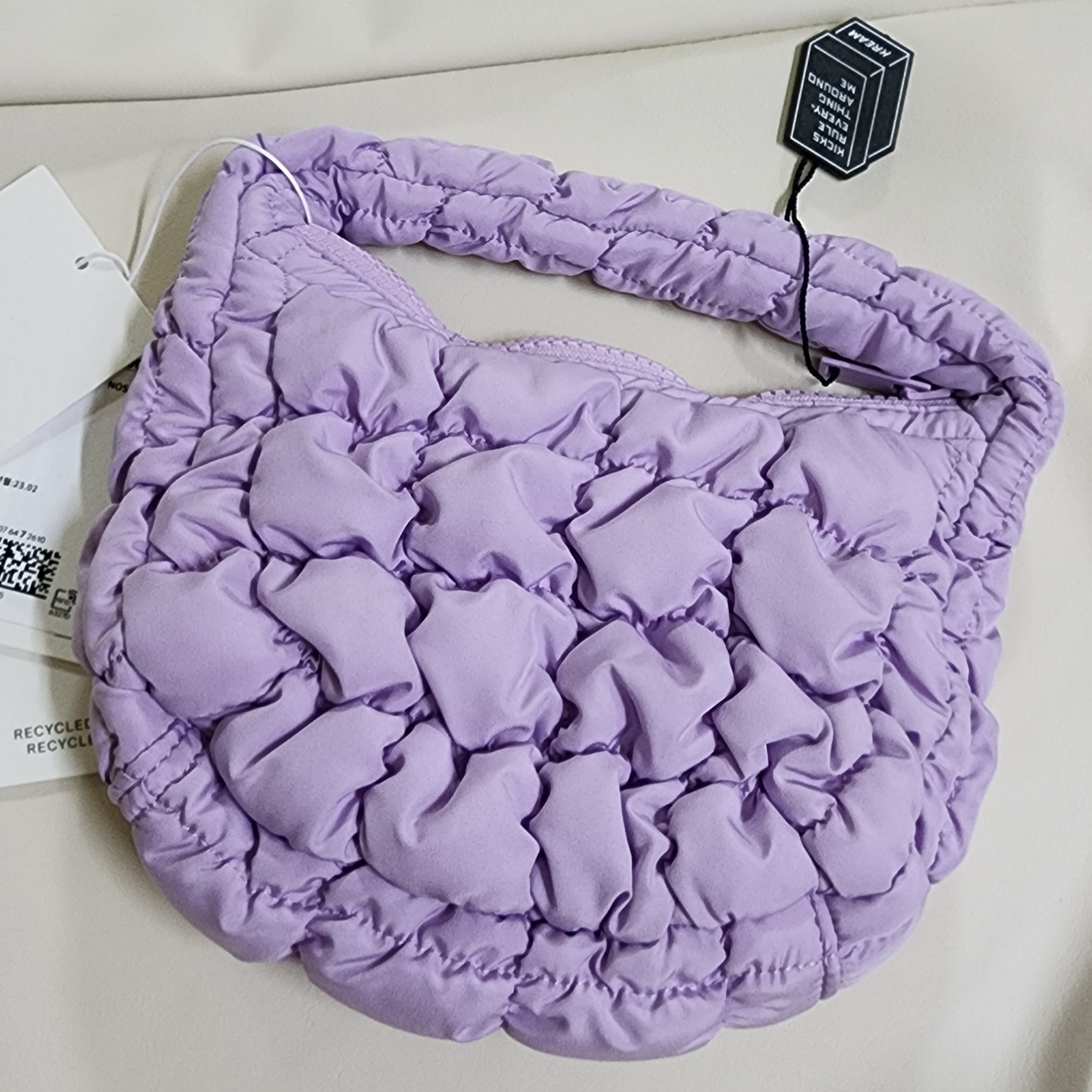 COS Quilted Micro Bag Purple 착용 스타일