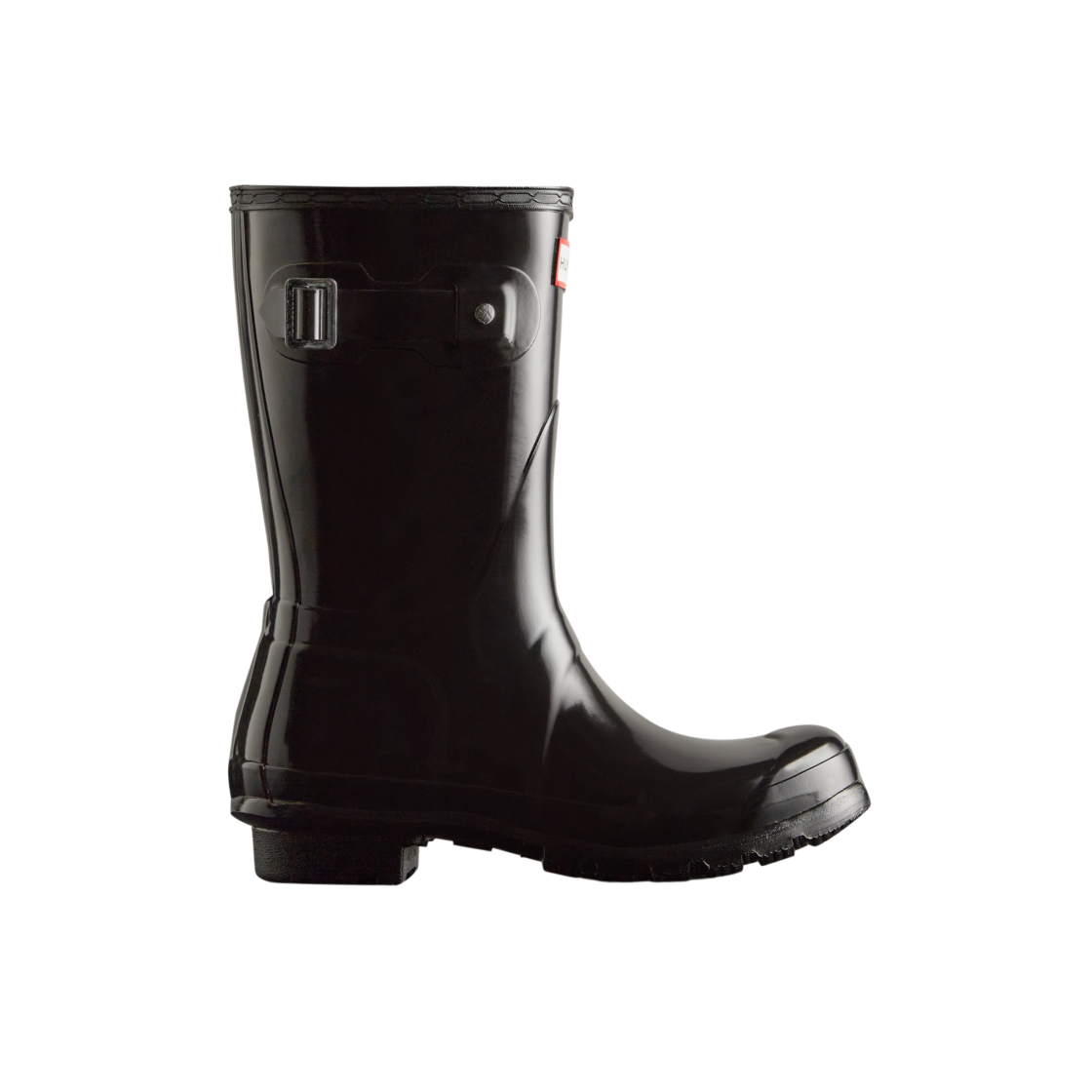 (W) 헌터 오리지널 쇼트 글로스 웰링턴 부츠 블랙((W) Hunter Original Short Gloss Wellington Boots Black)