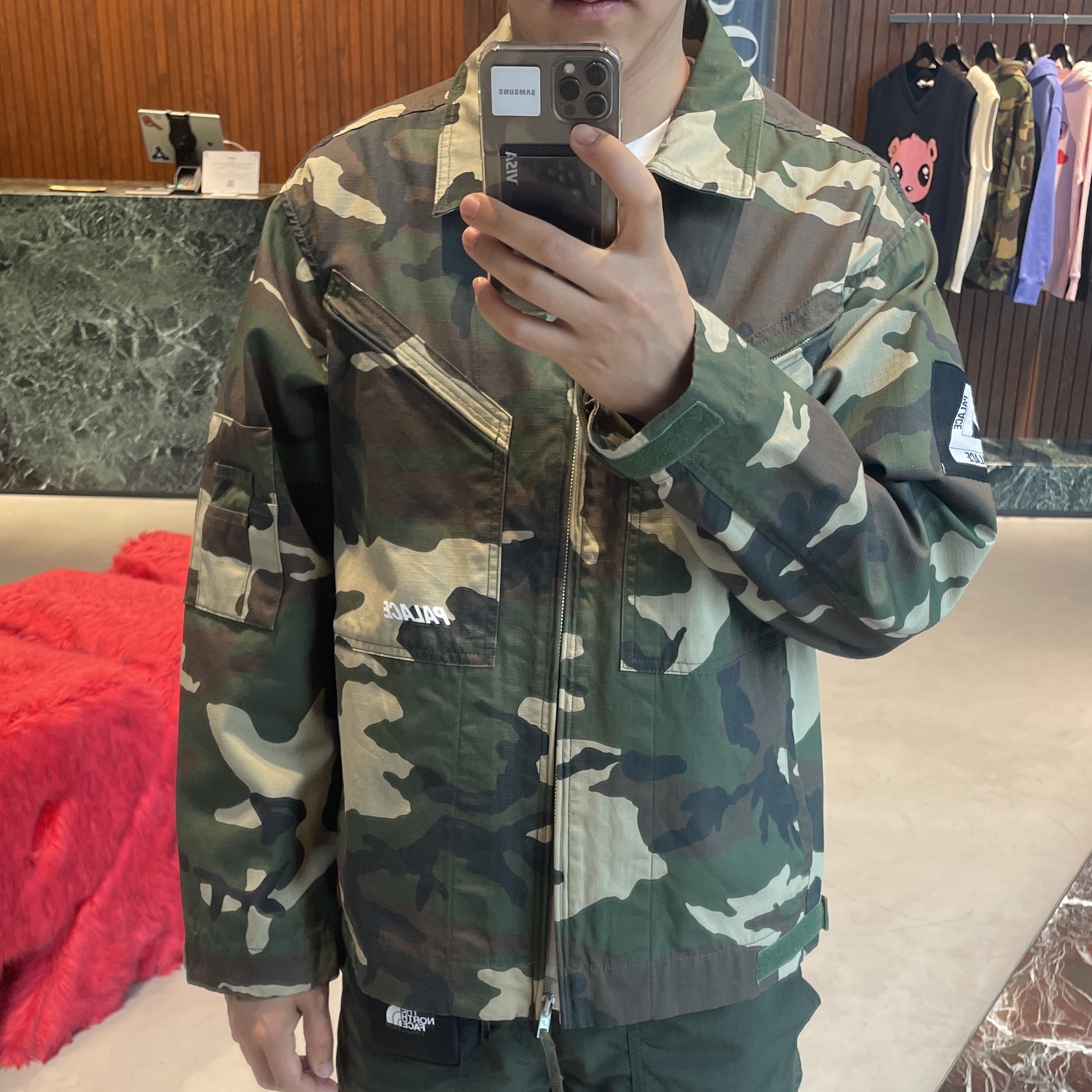 Palace Aviator Jacket Camo - 23SS 착용 스타일