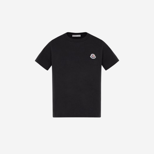 (키즈) 몽클레르 로고 티셔츠 블랙 - 23SS