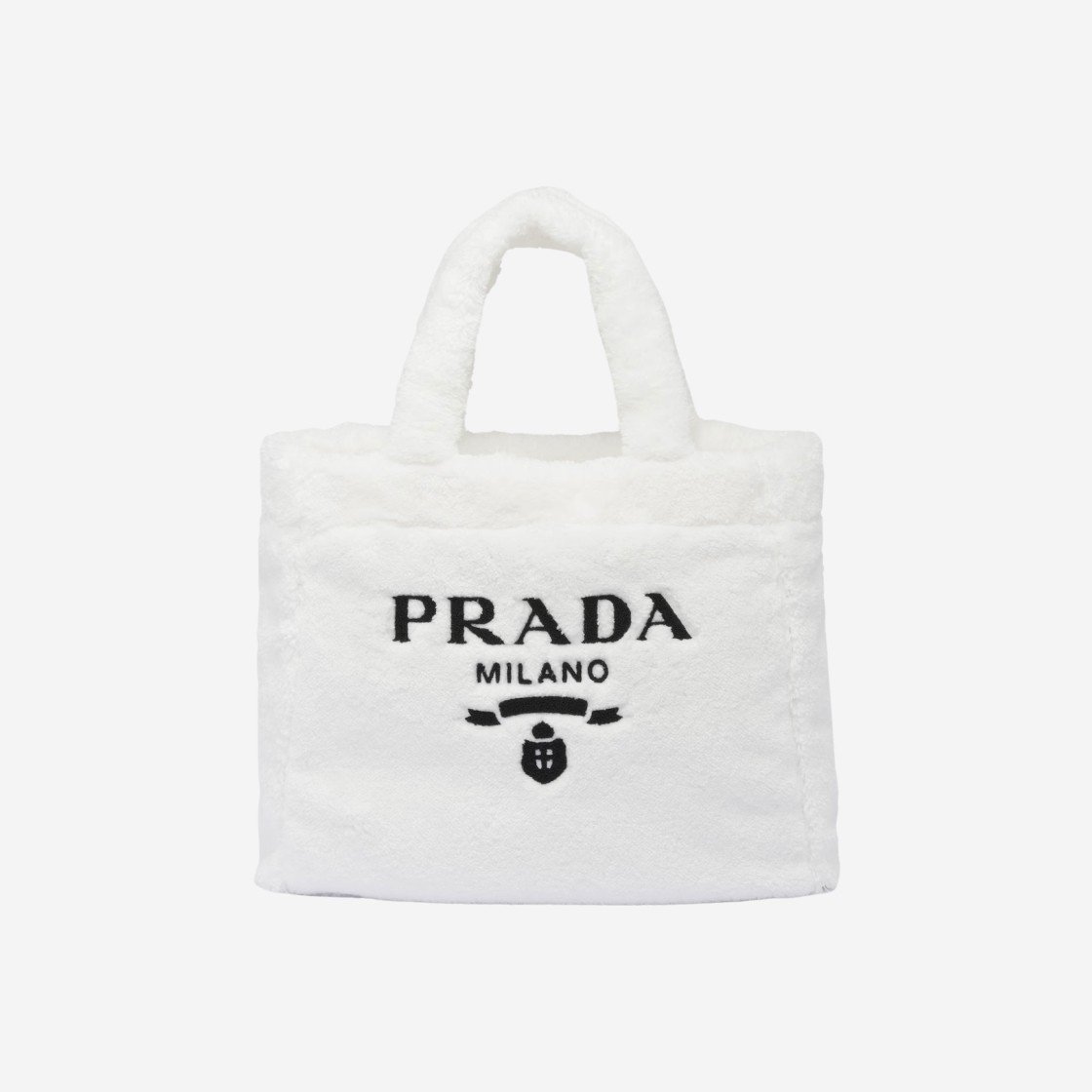 Prada Terry Tote Bag White Black 상세 이미지 1