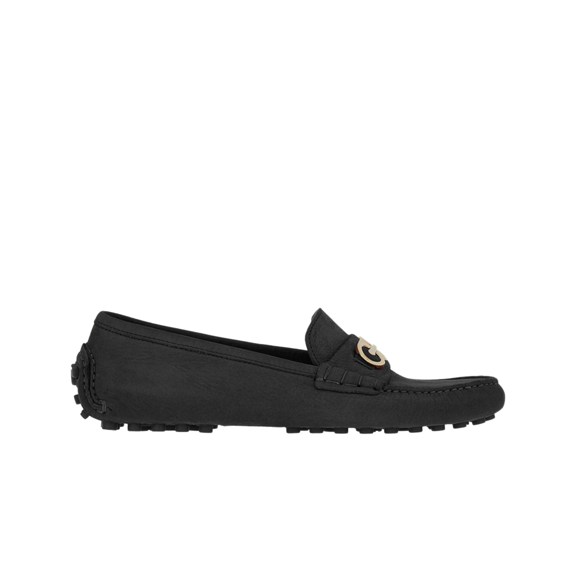 01E393-757935 (W) Ferragamo Driver with Gancini Ornament Black - C