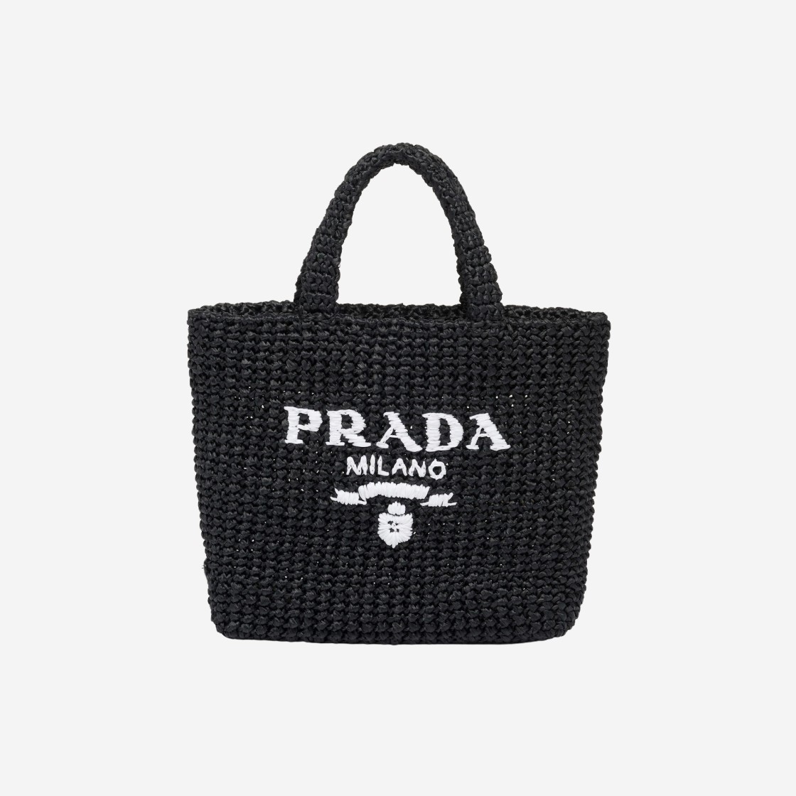 Prada Small Crochet Tote Bag Black 상세 이미지 1