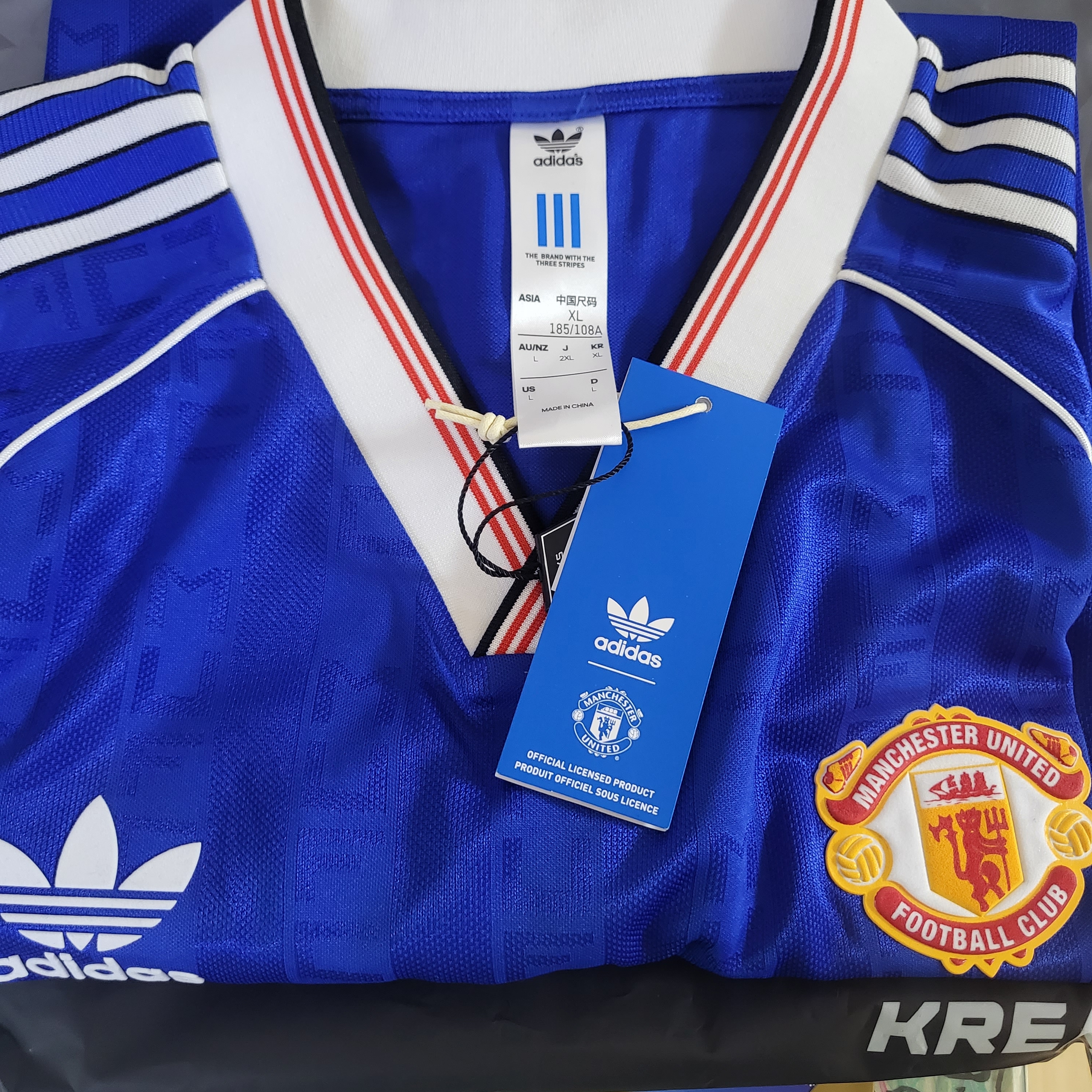 Adidas Manchester United 1988/90 Jersey Collegiate Royal - KR Sizing 착용 스타일 - 1