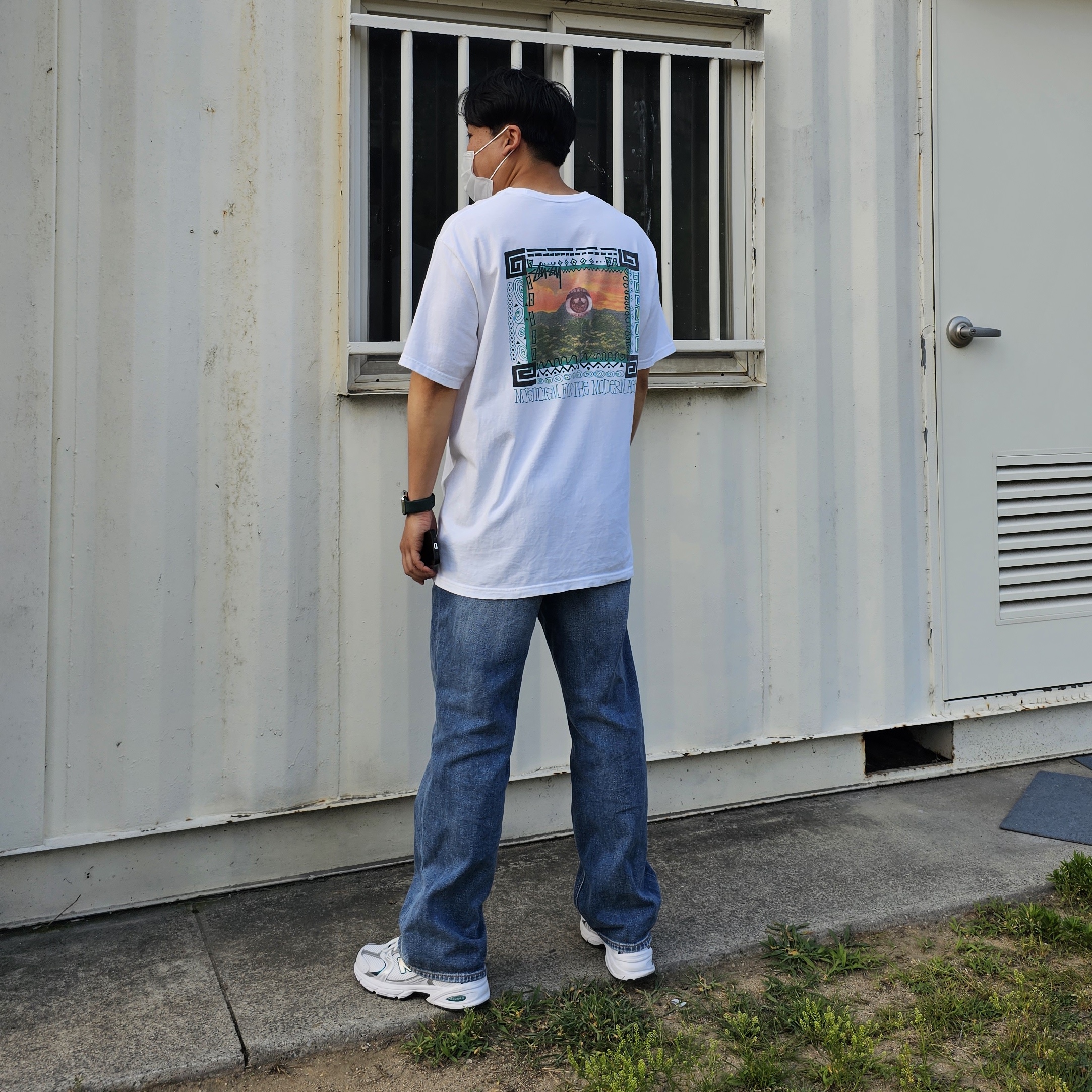 Stussy Mojave T-Shirt White, New Balance 530 White Mint 착용 스타일 - 2
