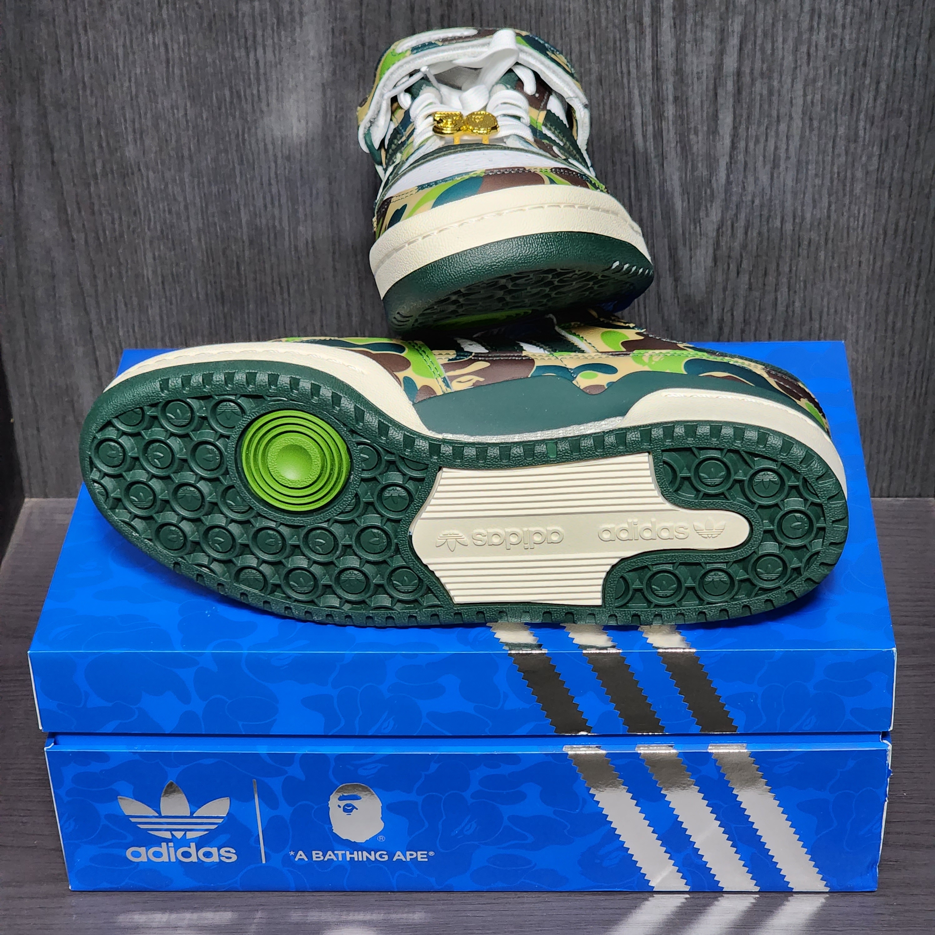 Adidas x BAPE Forum 84 Low Green Camo 착용 스타일 - 5
