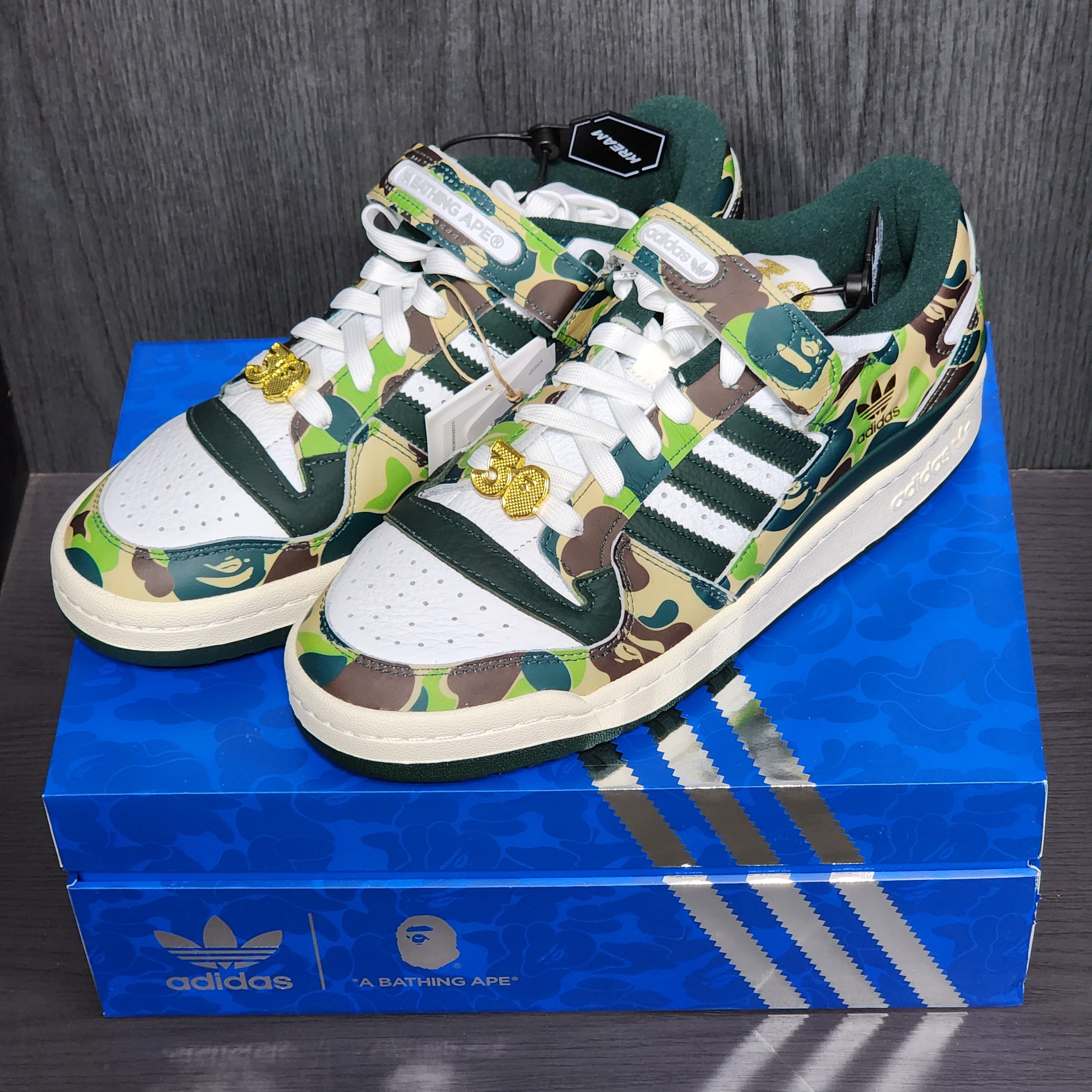 Adidas x BAPE Forum 84 Low Green Camo 착용 스타일 - 2