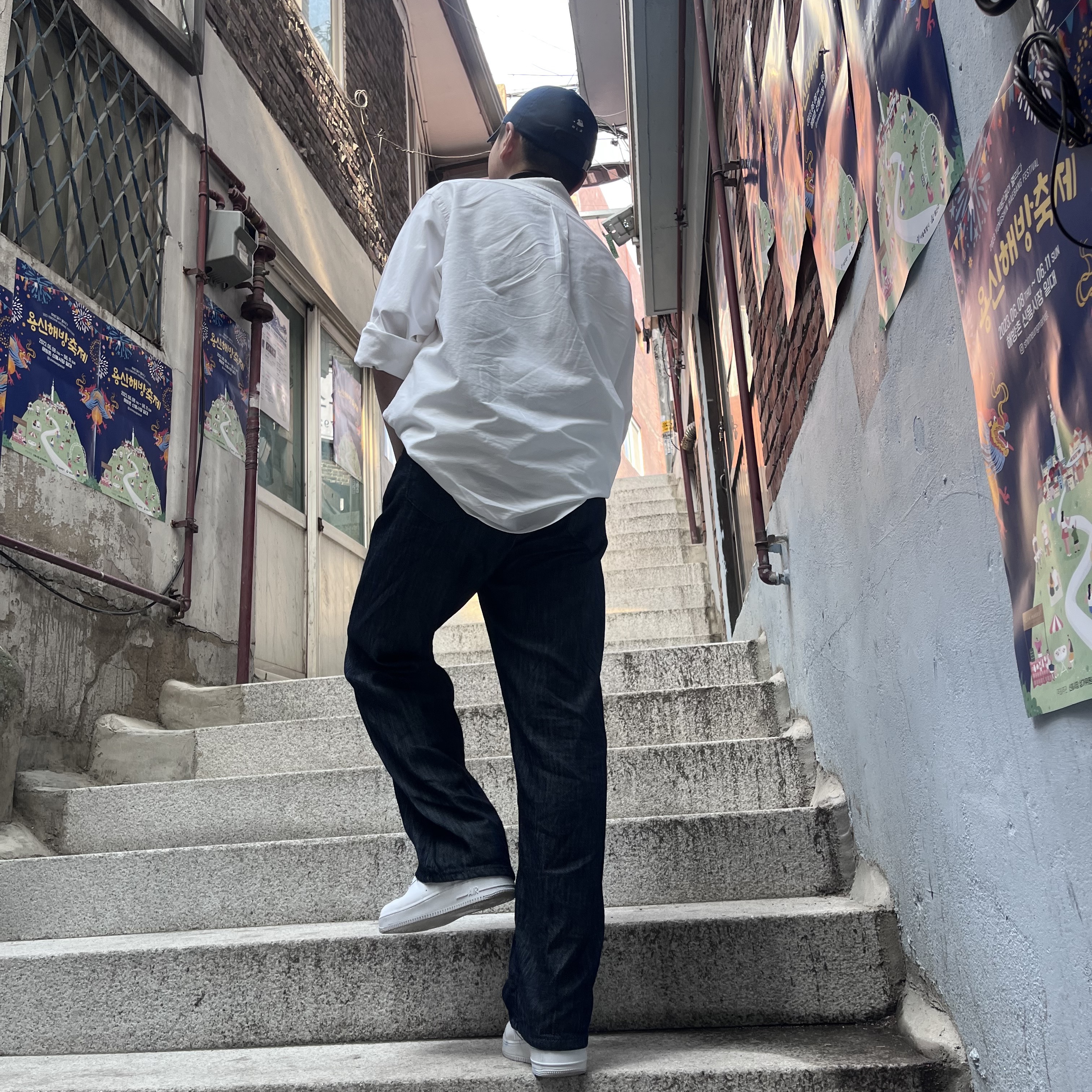 Nike x Supreme Air Force 1 Low White 착용 스타일 - 1