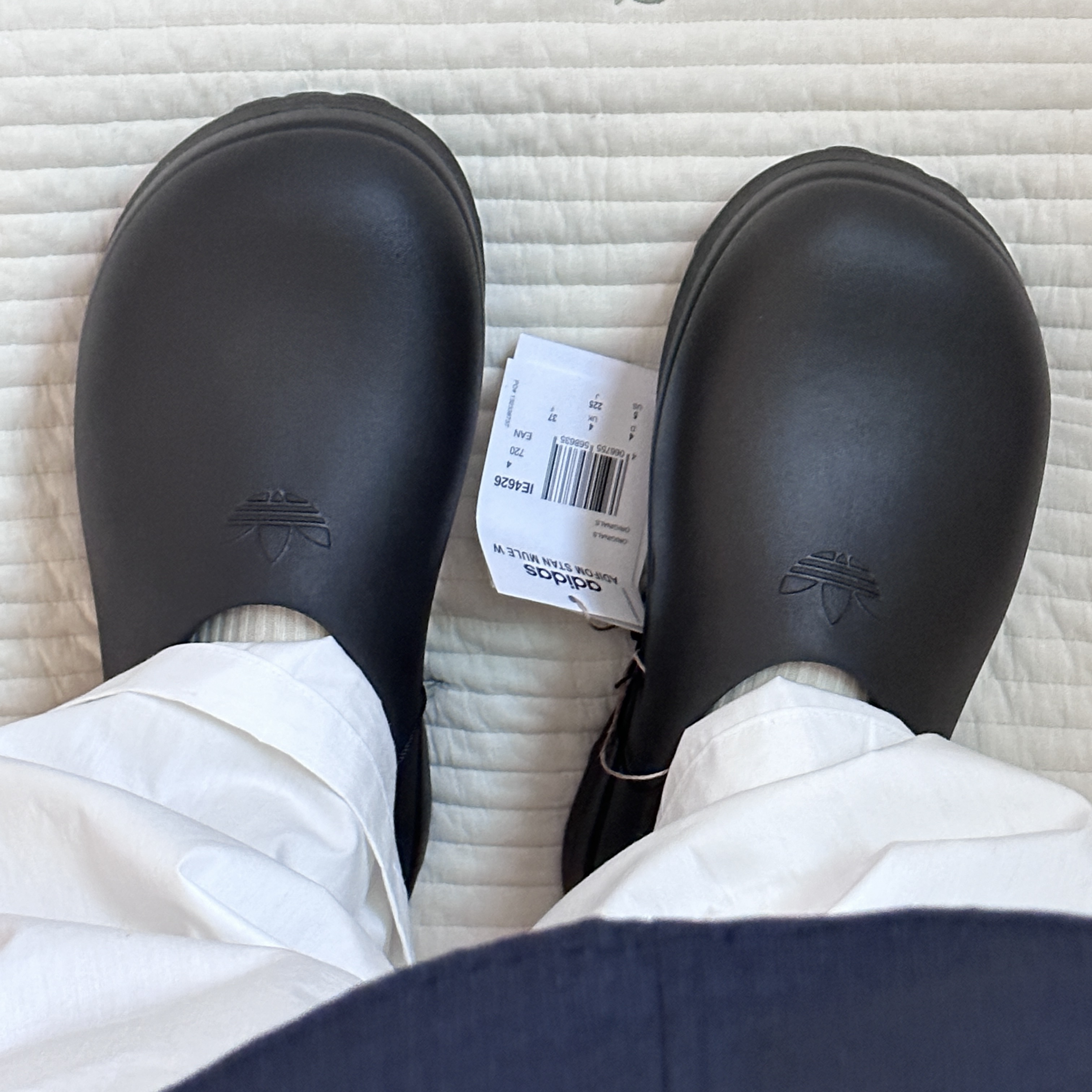 (W) Adidas Adifom Stan Smith Mule Core Black 착용 스타일 - 3