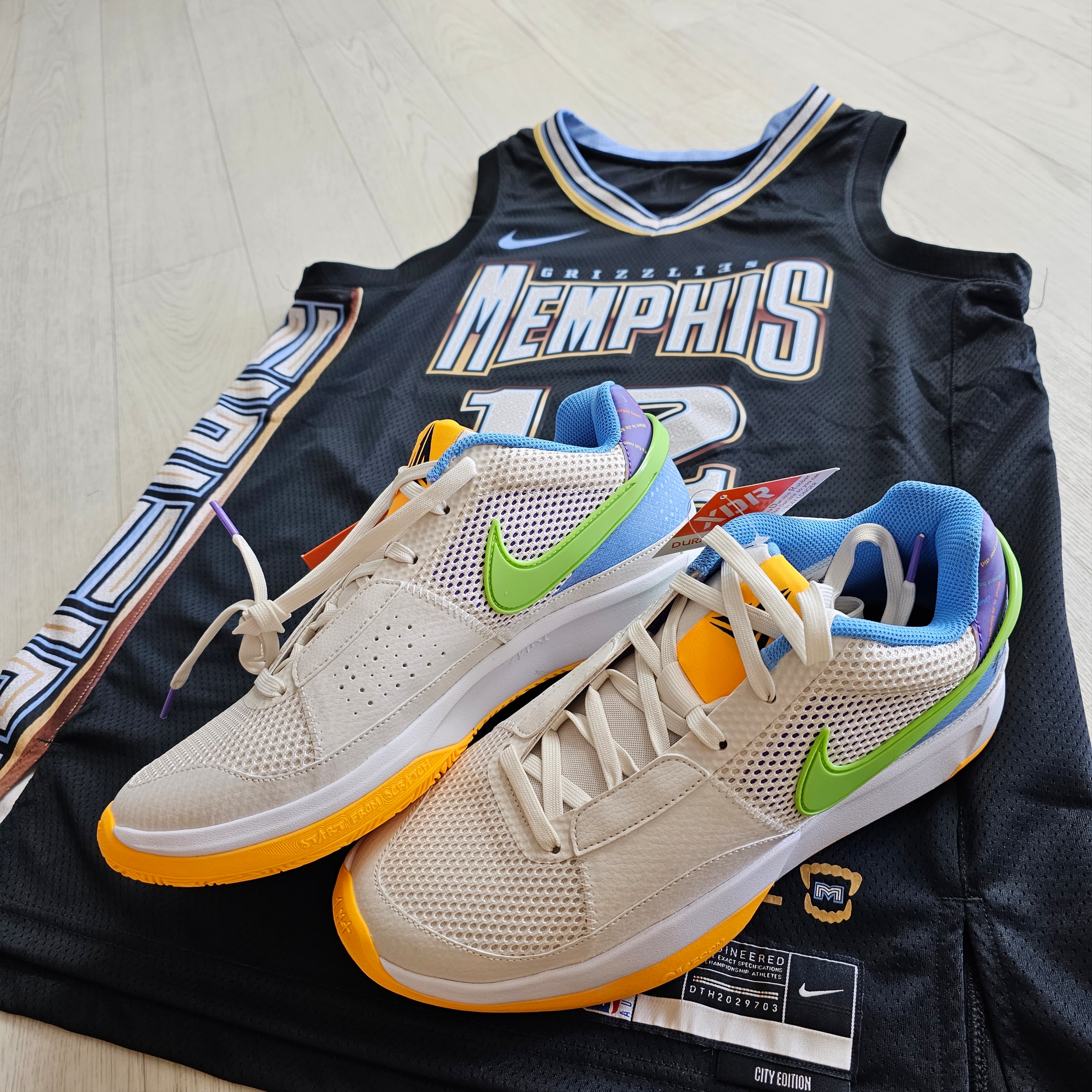 Nike Ja 1 EP Phantom Action Green 착용 스타일