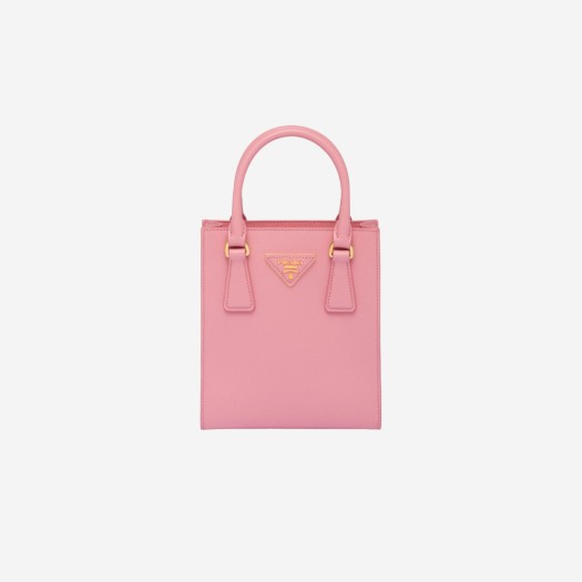 프라다 사피아노 레더 핸드백 페탈 핑크