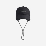 Jacquemus La Casquette Artichaut Fringe Baseball Cap Black