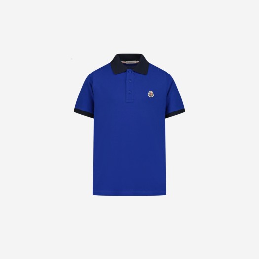 (키즈) 몽클레르 로고 폴로 티셔츠 로얄 블루 - 23SS